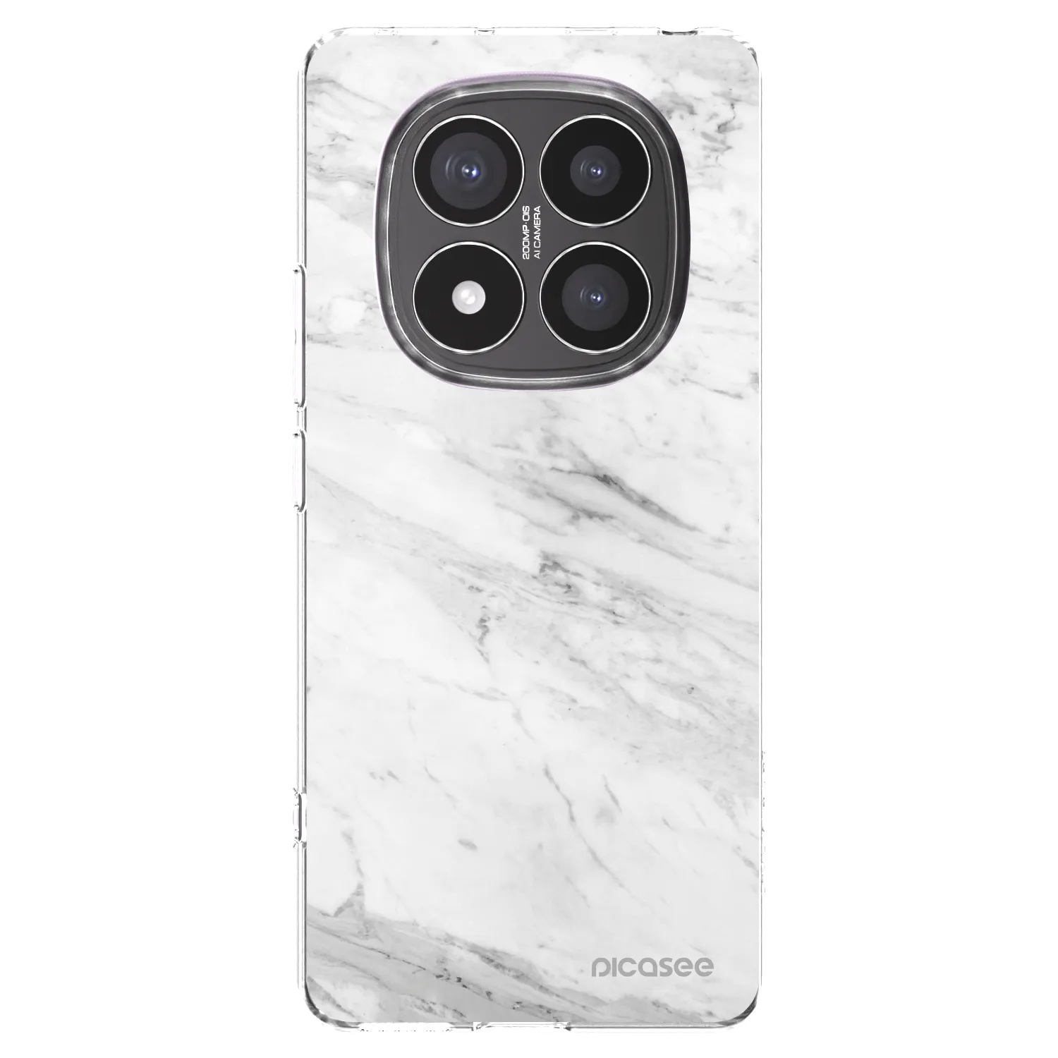 Picasee silikónový prehľadný obal pre Xiaomi Redmi Note 14 Pro+ 5G - White marble