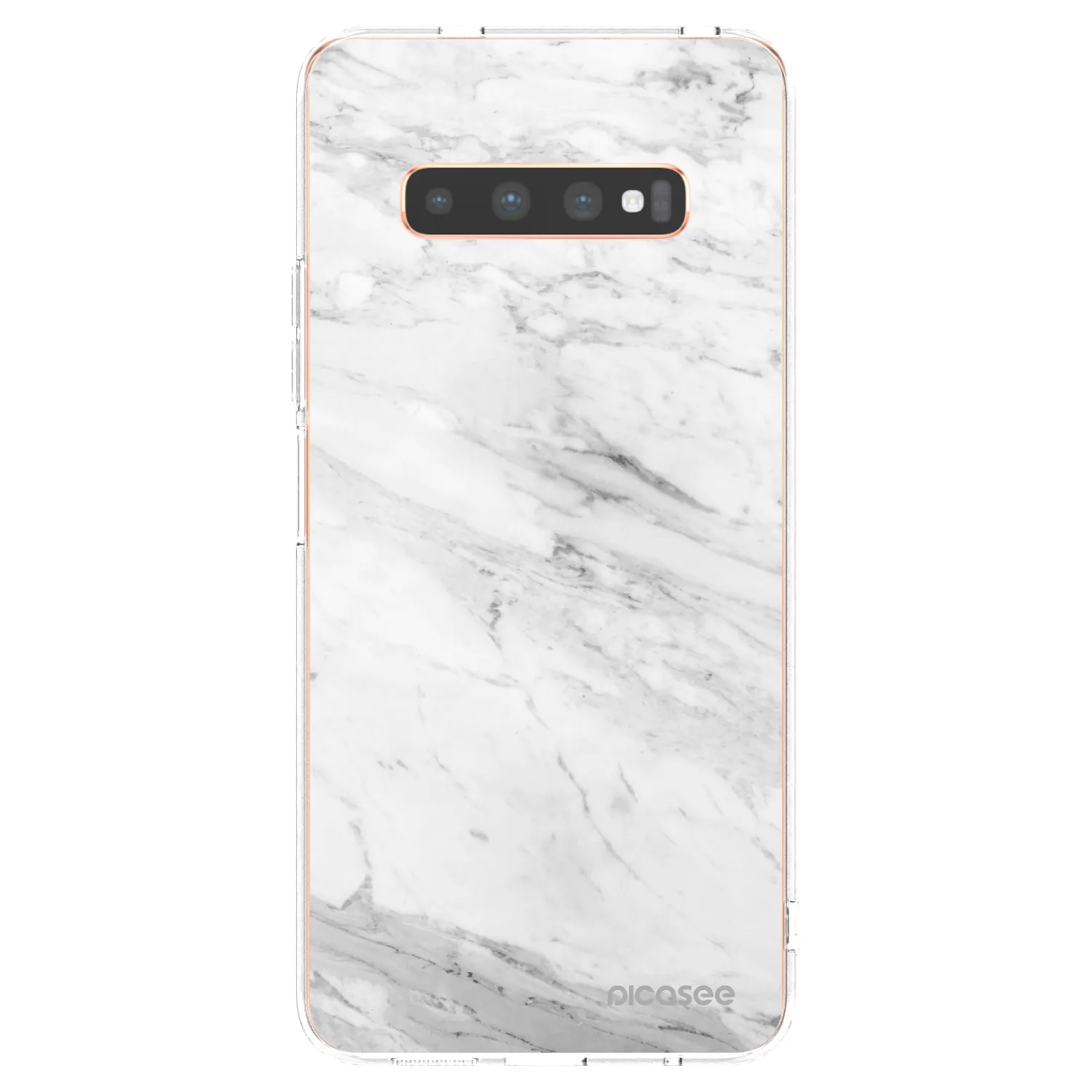 Picasee silikónový prehľadný obal pre Samsung Galaxy S10 Plus G975 - White marble