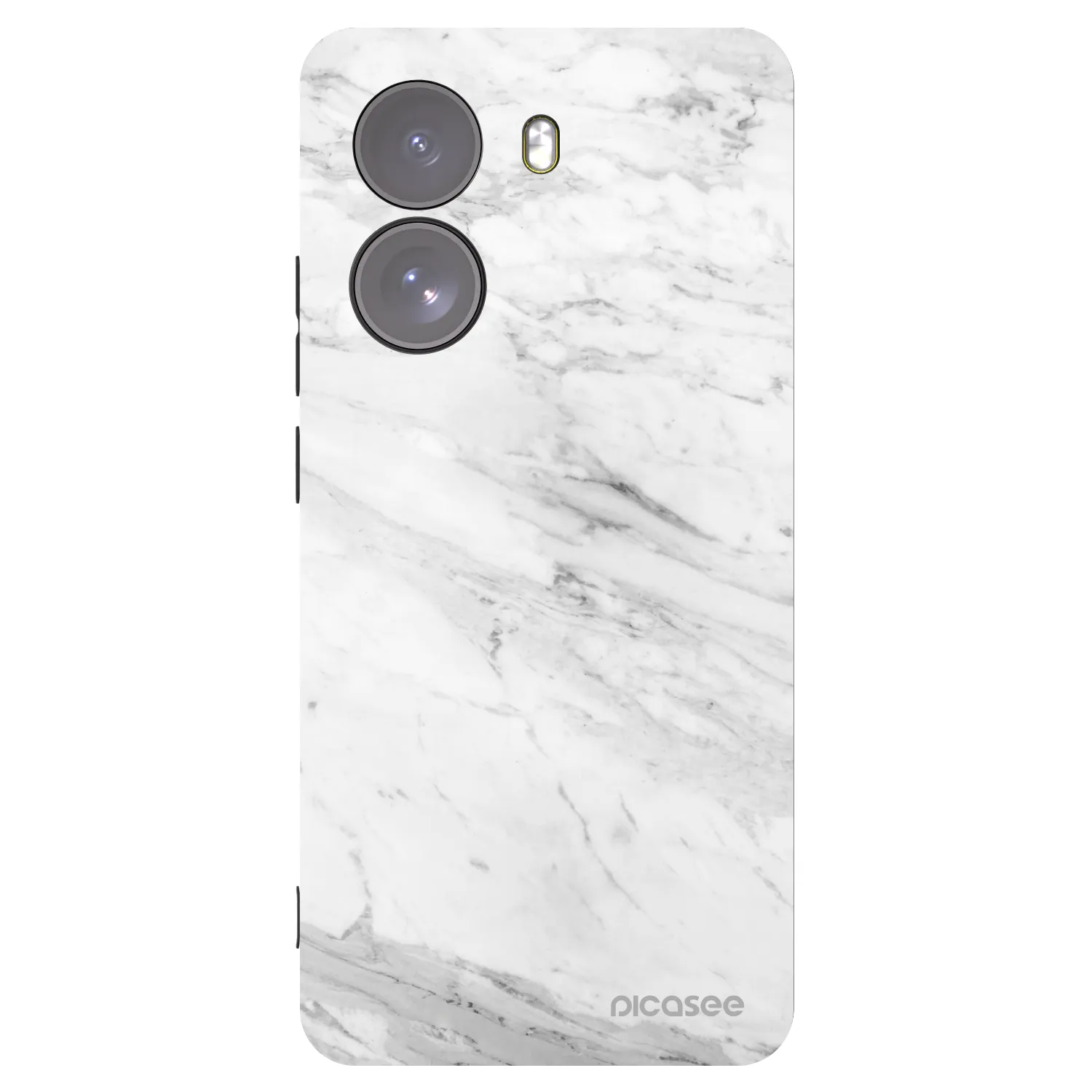 Picasee silikónový čierny obal pre Xiaomi Poco X7 - White marble