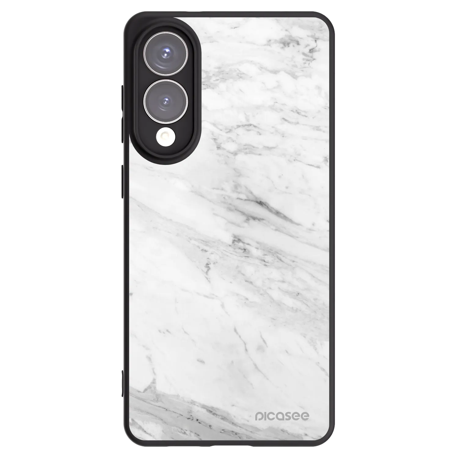 Silikónový čierny obal pre Samsung Galaxy S25 Edge 5G - White marble