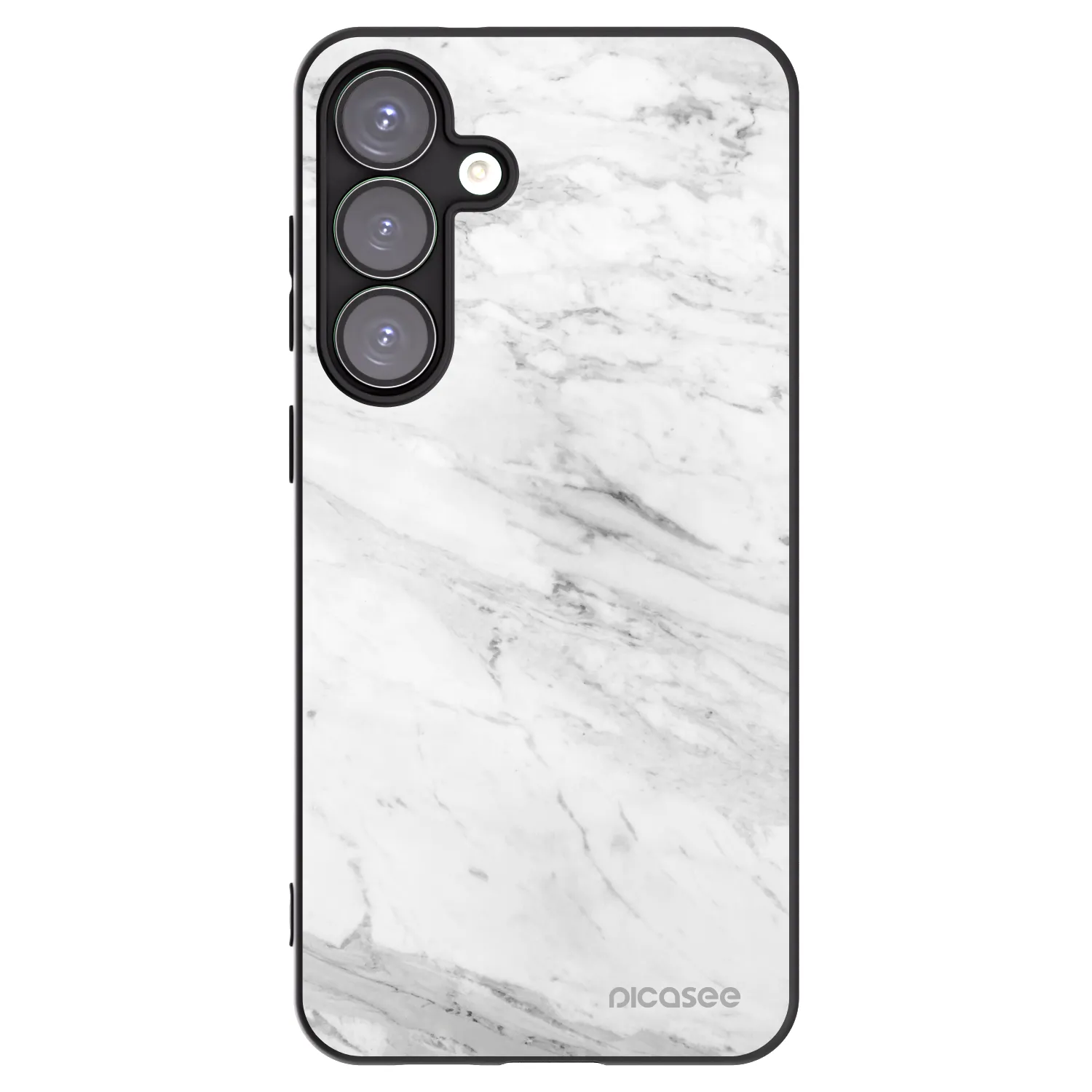 Picasee silikónový čierny obal pre Samsung Galaxy S25+ 5G - White marble