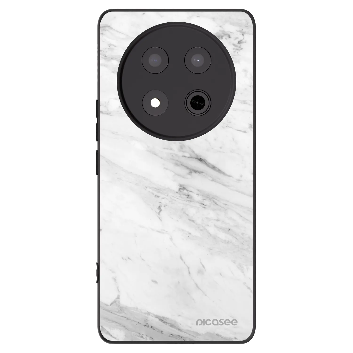 Picasee silikónový čierny obal pre Honor Magic7 Lite 5G - White marble