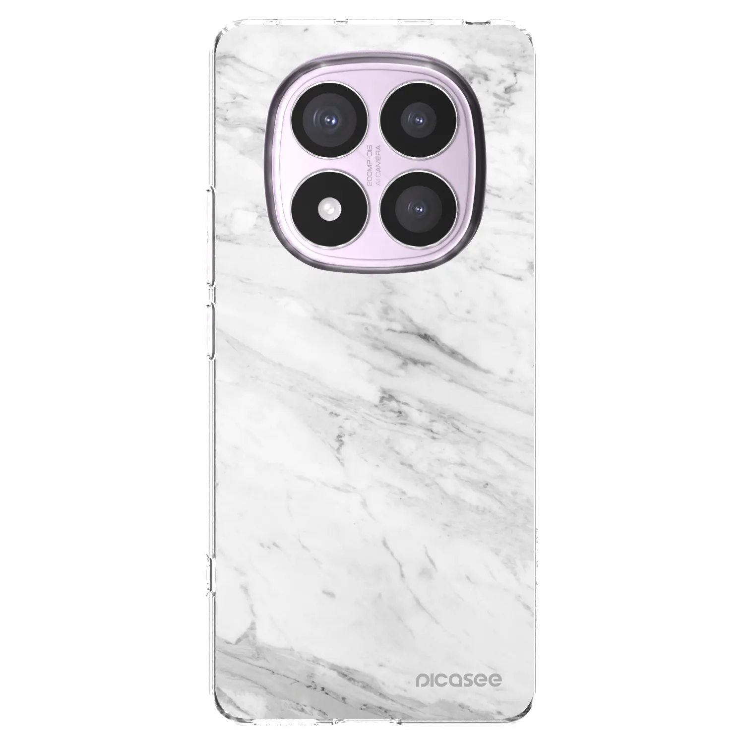 Silikónový prehľadný obal pre Xiaomi Redmi Note 14 Pro 4G - White marble