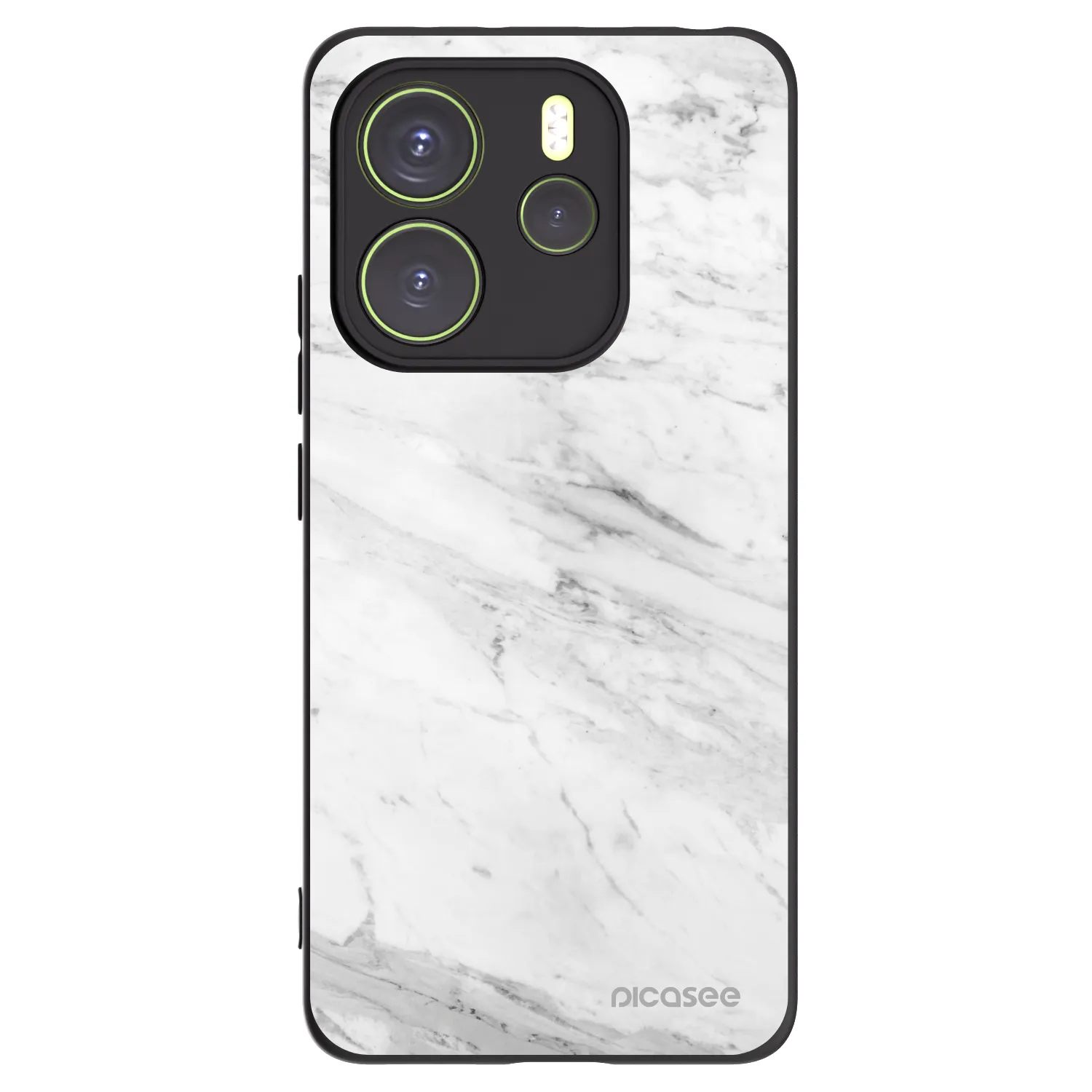 Picasee silikónový čierny obal pre Xiaomi Redmi Note 14 4G - White marble