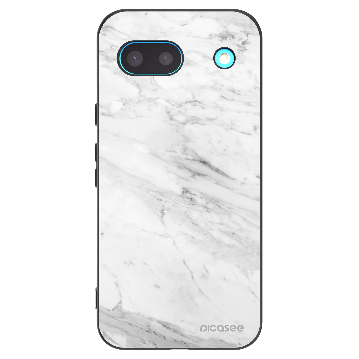 Picasee silikónový čierny obal pre Google Pixel 8a - White marble