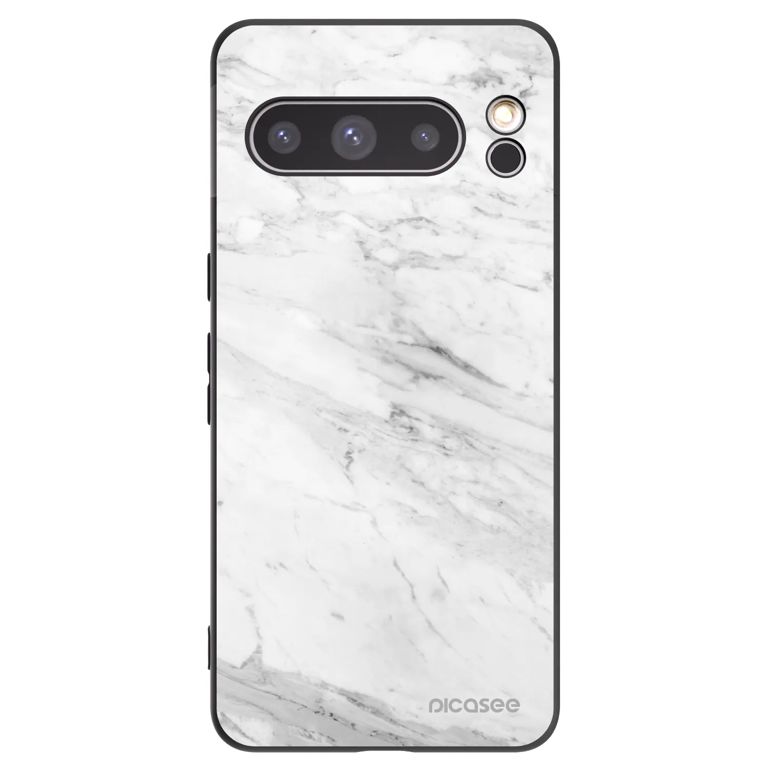 Picasee silikónový čierny obal pre Google Pixel 8 Pro - White marble