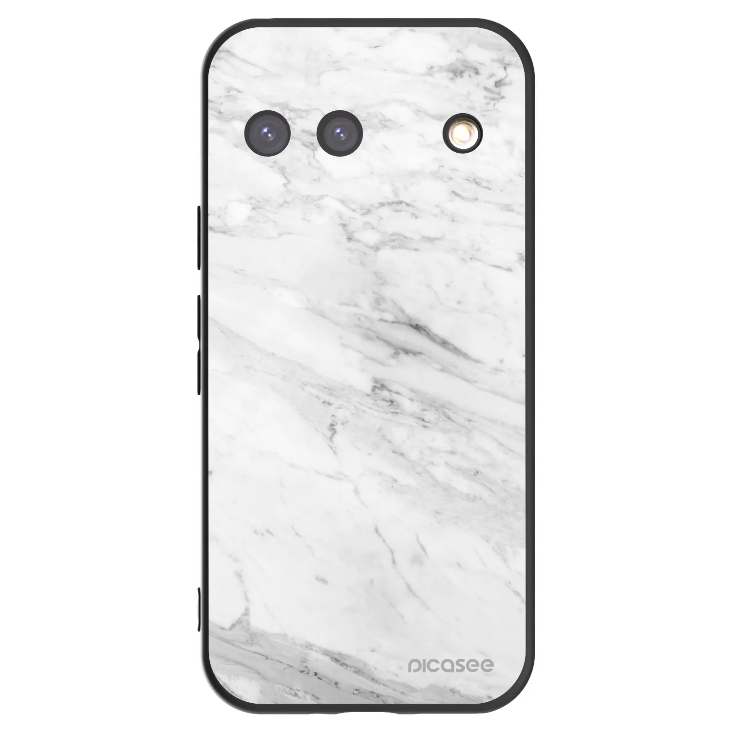 Picasee silikónový čierny obal pre Google Pixel 9 - White marble