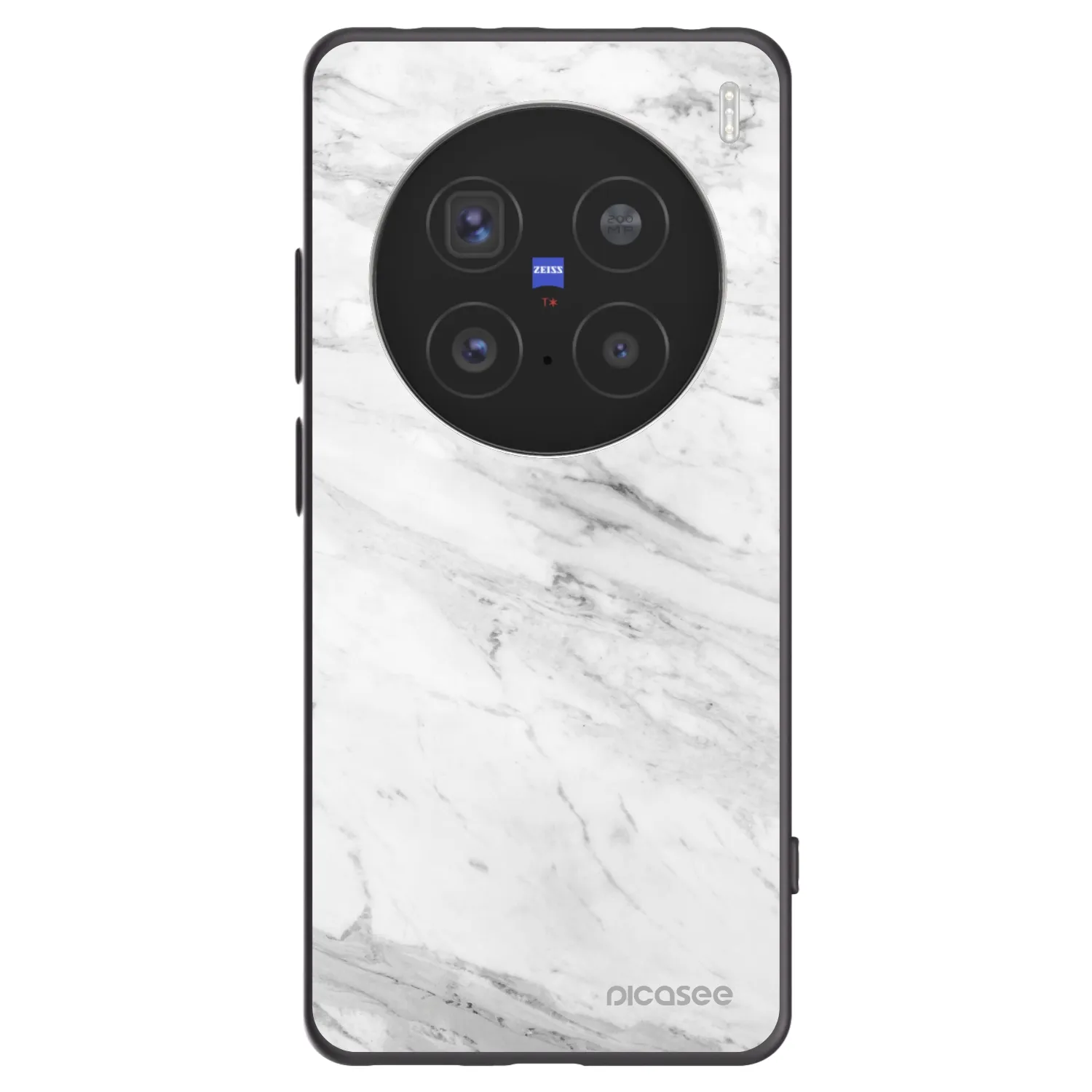 Picasee silikónový čierny obal pre Vivo X200 Pro - White marble