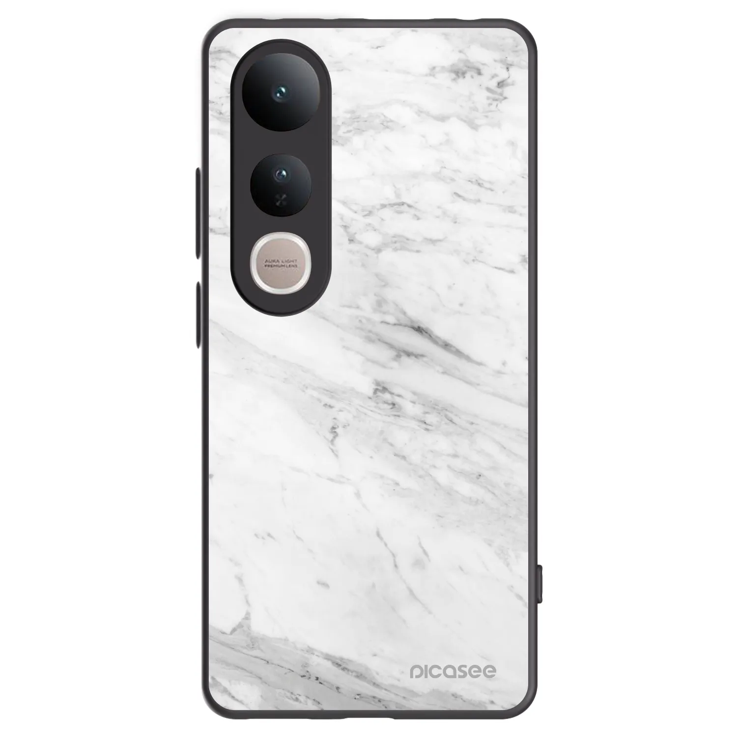 Picasee silikónový čierny obal pre Vivo V50 Lite 5G - White marble