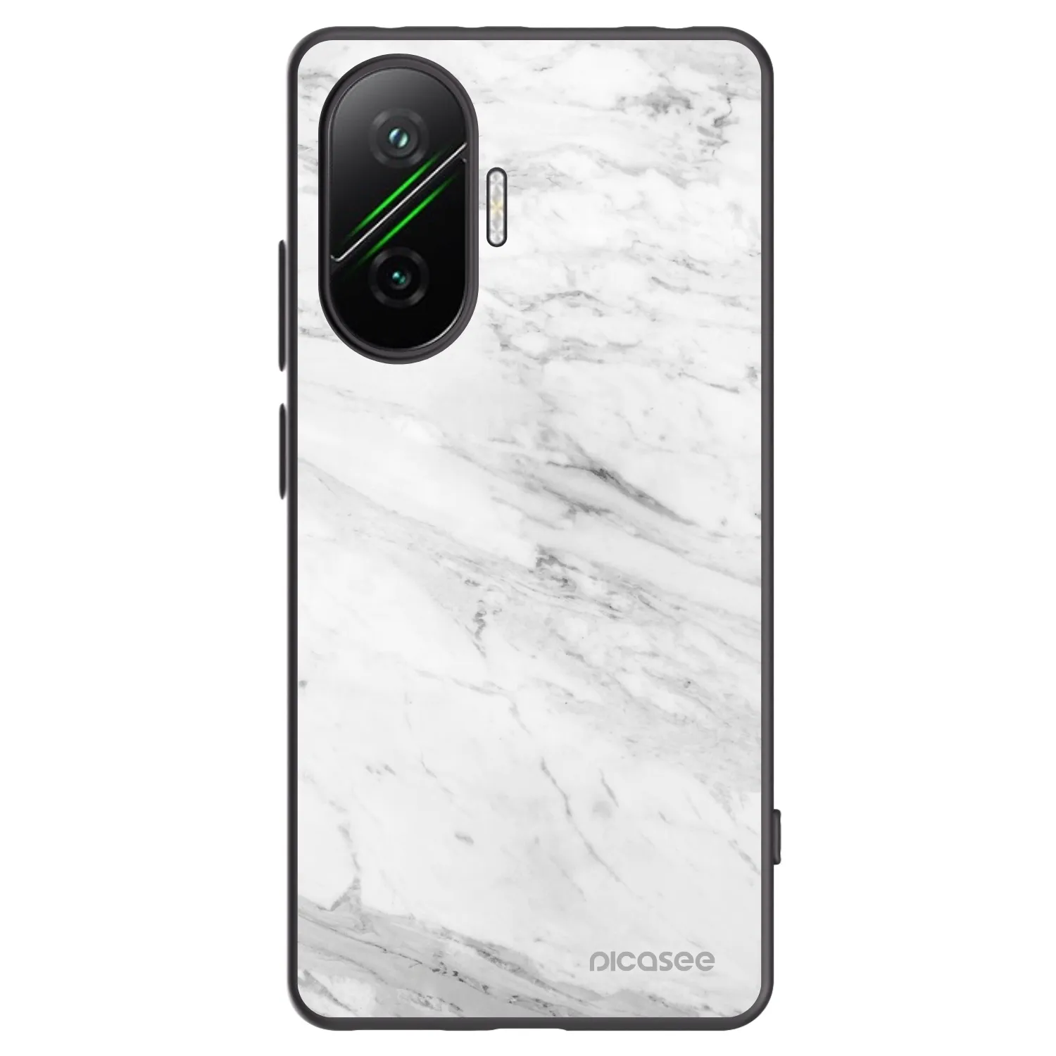 Silikónový čierny obal pre Xiaomi Poco F7 5G - White marble