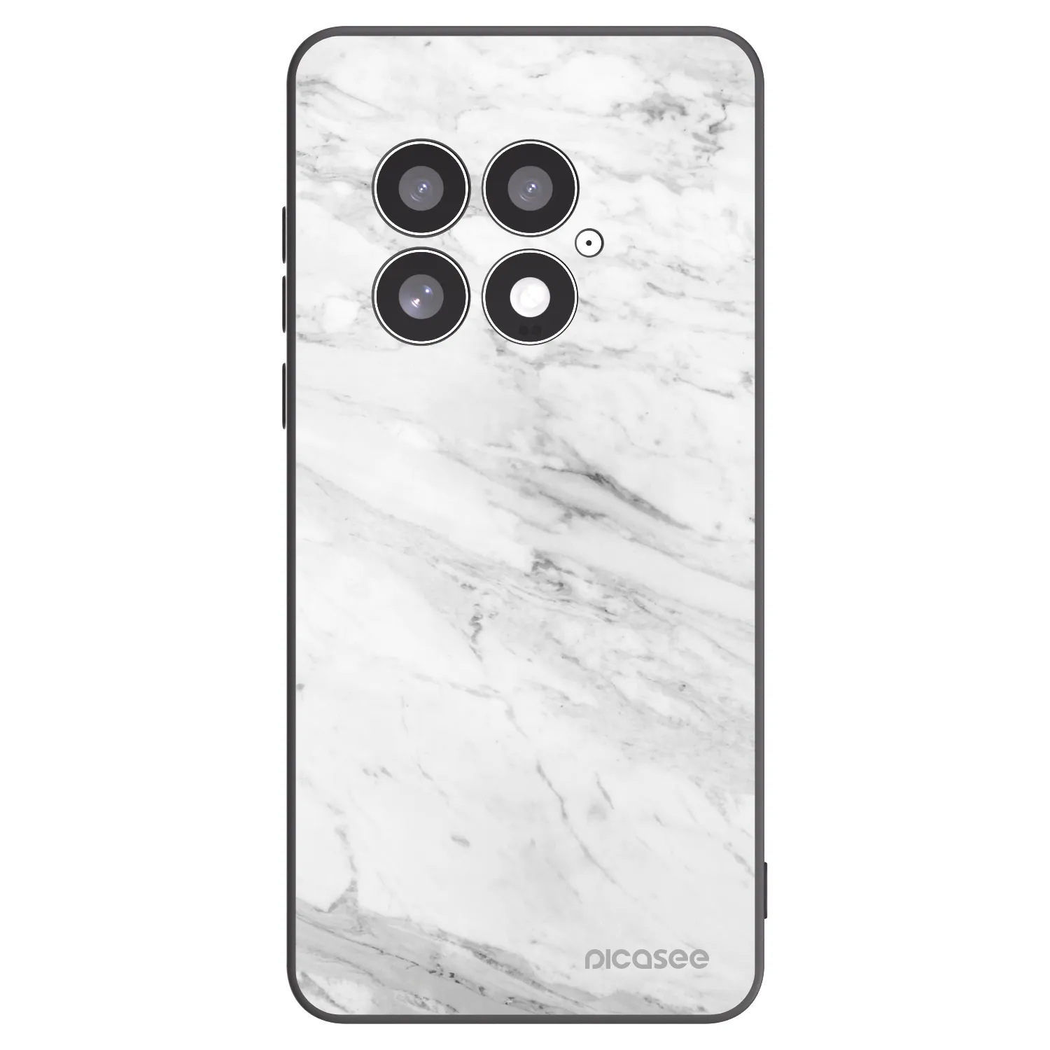 Picasee silikónový čierny obal pre OnePlus 13 5G - White marble