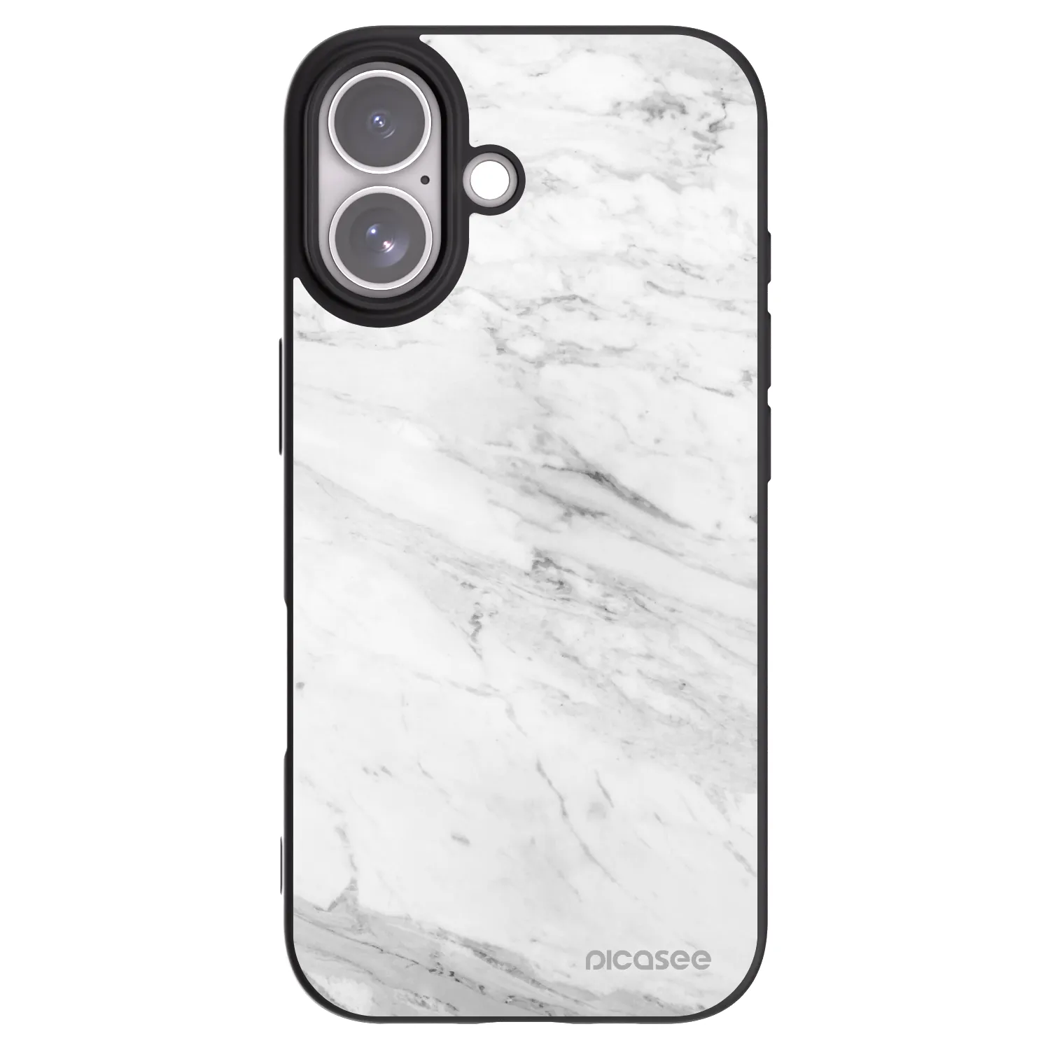 Picasee silikónový čierny obal pre Apple iPhone 17 - White marble