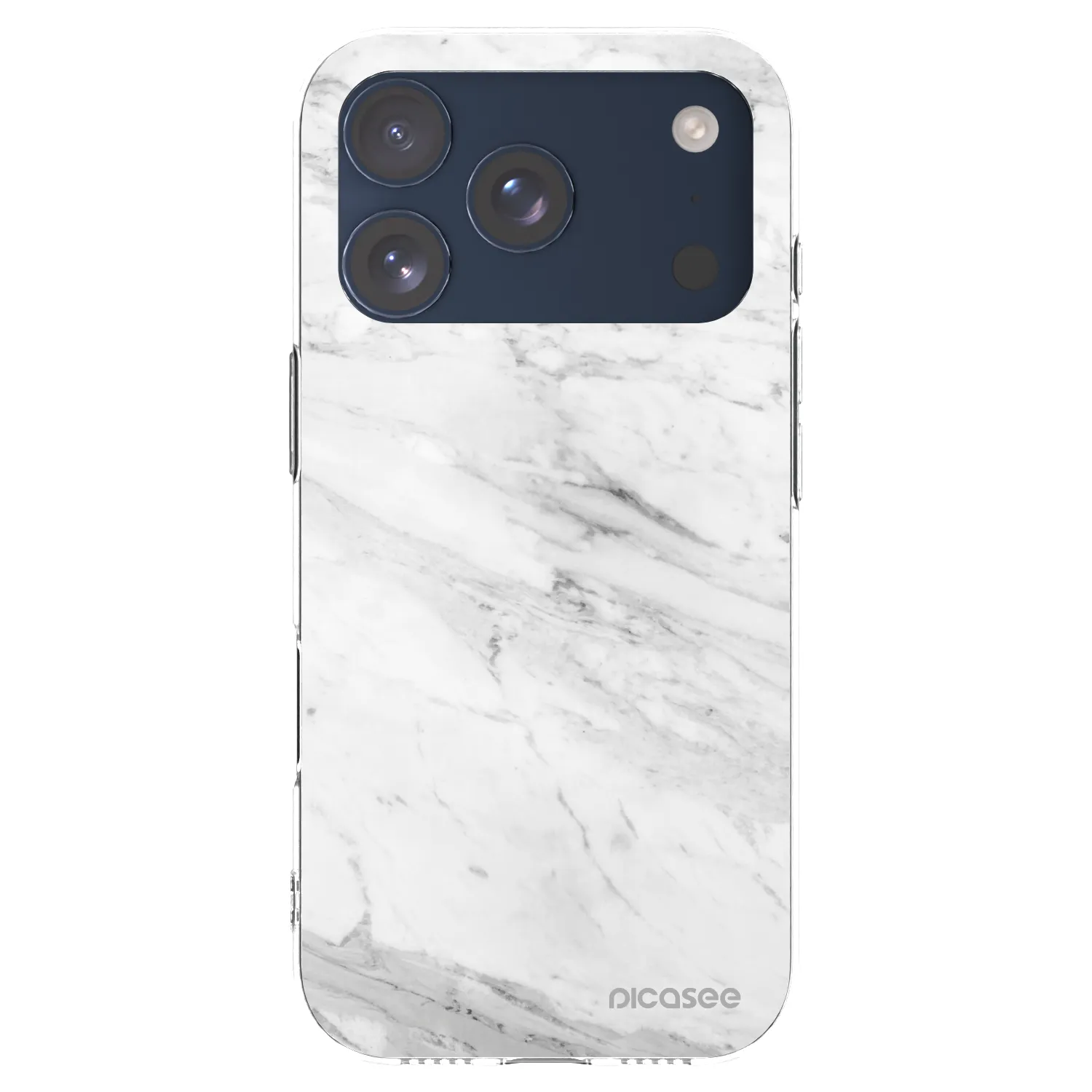 Picasee silikónový prehľadný obal pre Apple iPhone 17 Pro - White marble