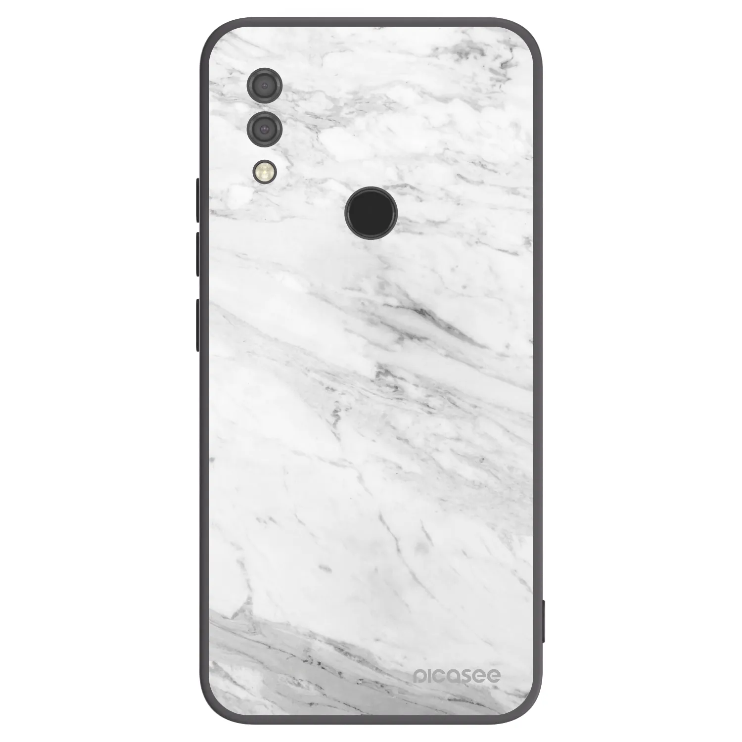 Picasee silikónový čierny obal pre Xiaomi Redmi 7 - White marble