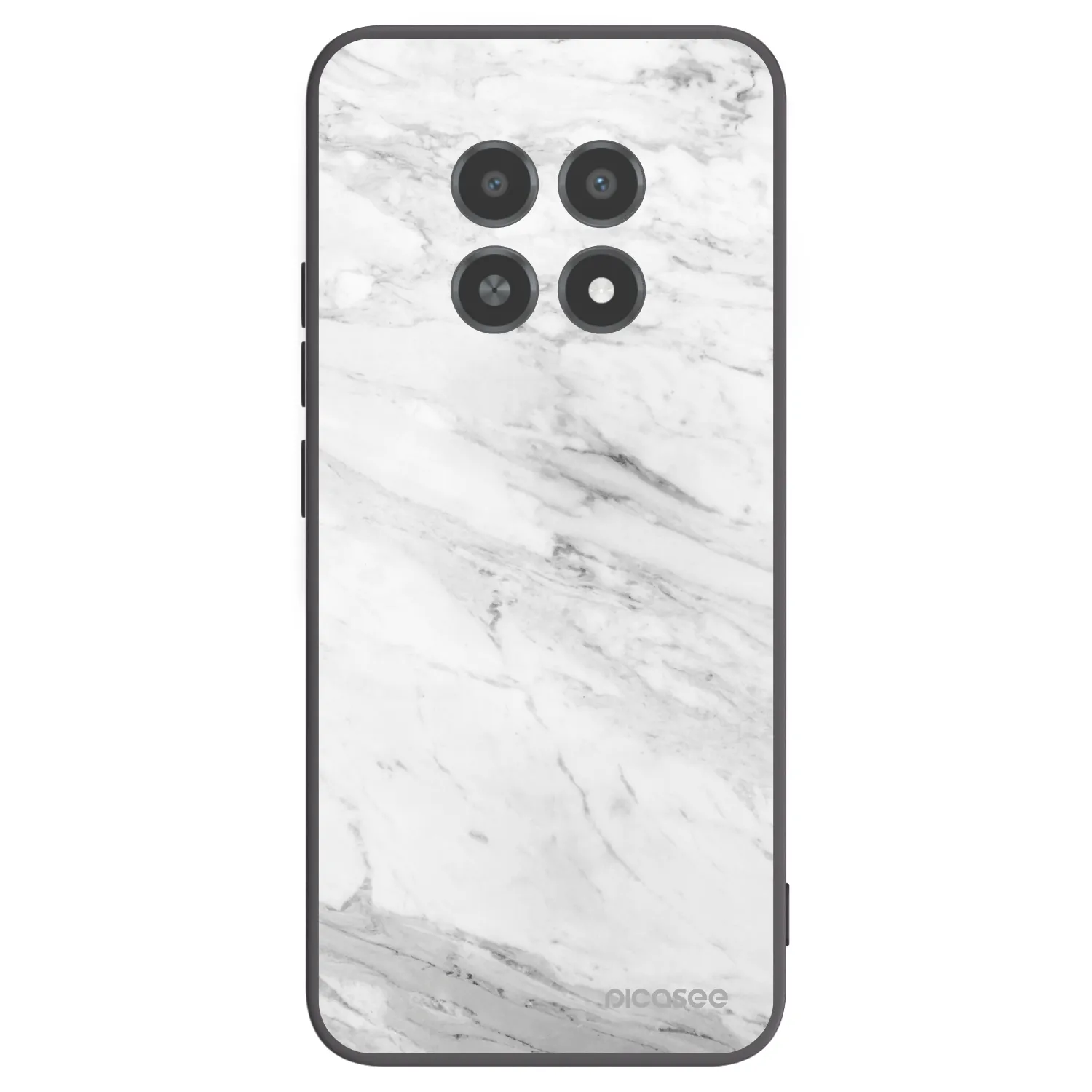 Picasee silikónový čierny obal pre Realme 12X - White marble