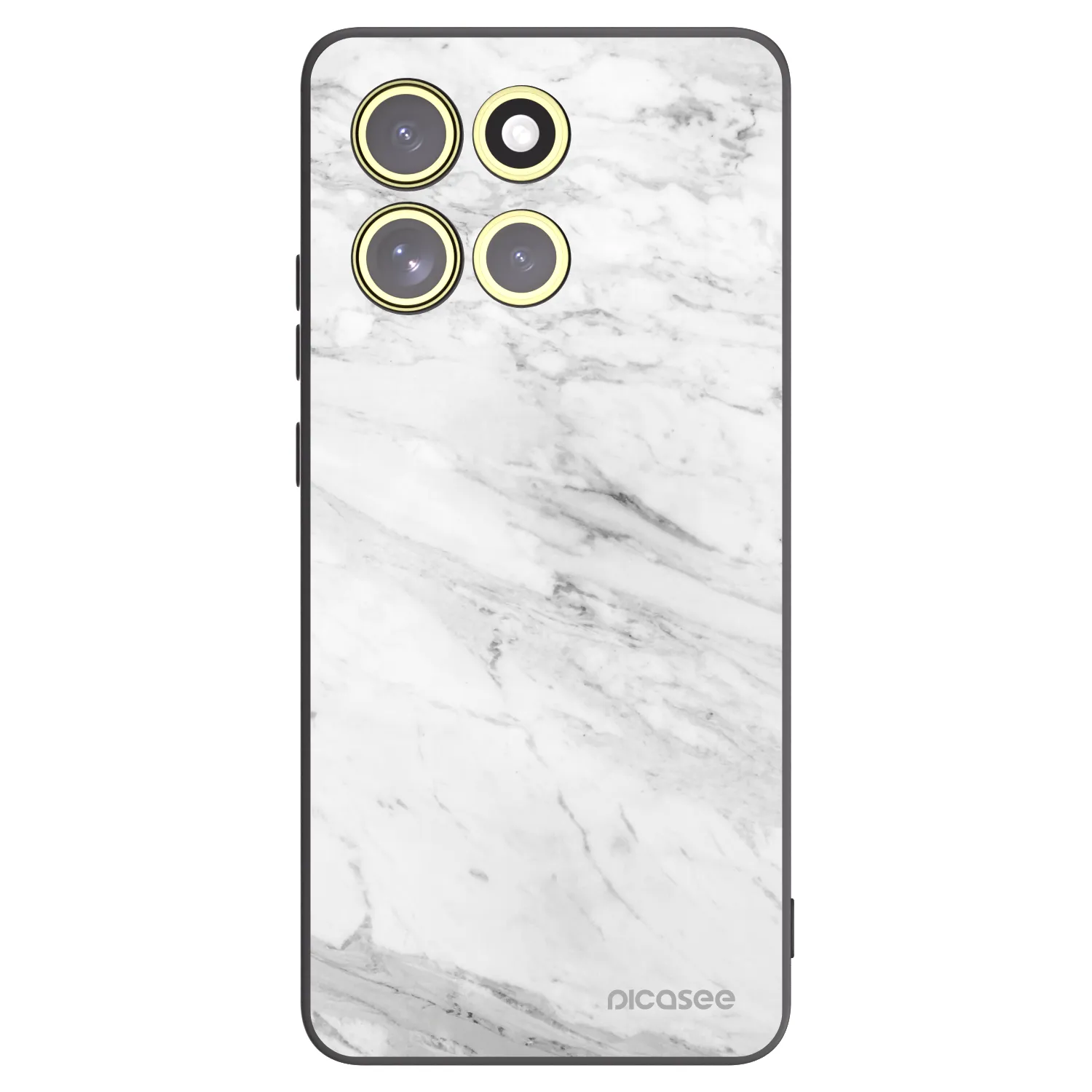 Silikónový čierny obal pre Motorola Moto G86 5G - White marble