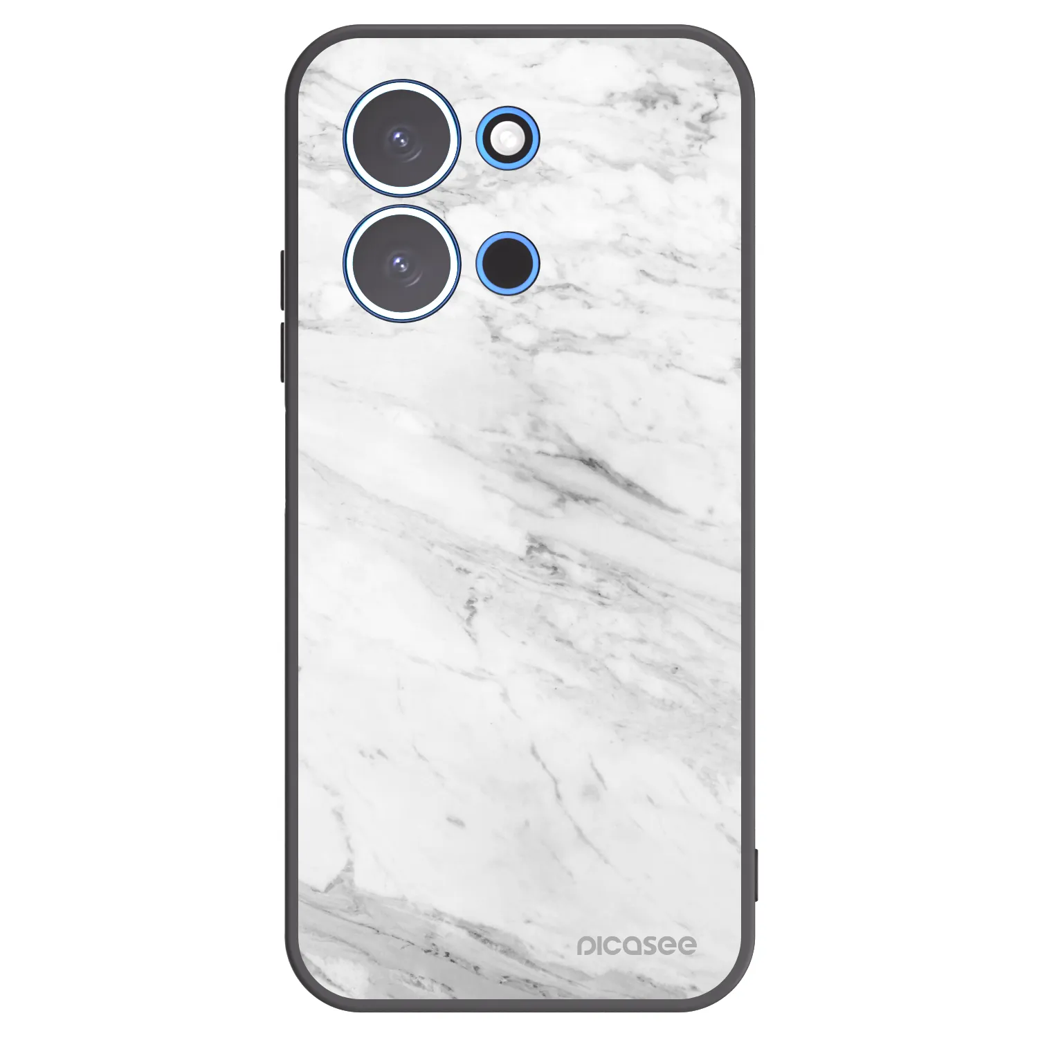 Picasee silikónový čierny obal pre Xiaomi Redmi 15C 4G - White marble