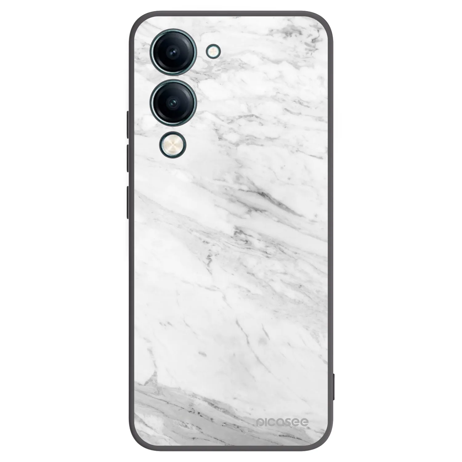 Picasee silikónový čierny obal pre Vivo Y29s 5G - White marble