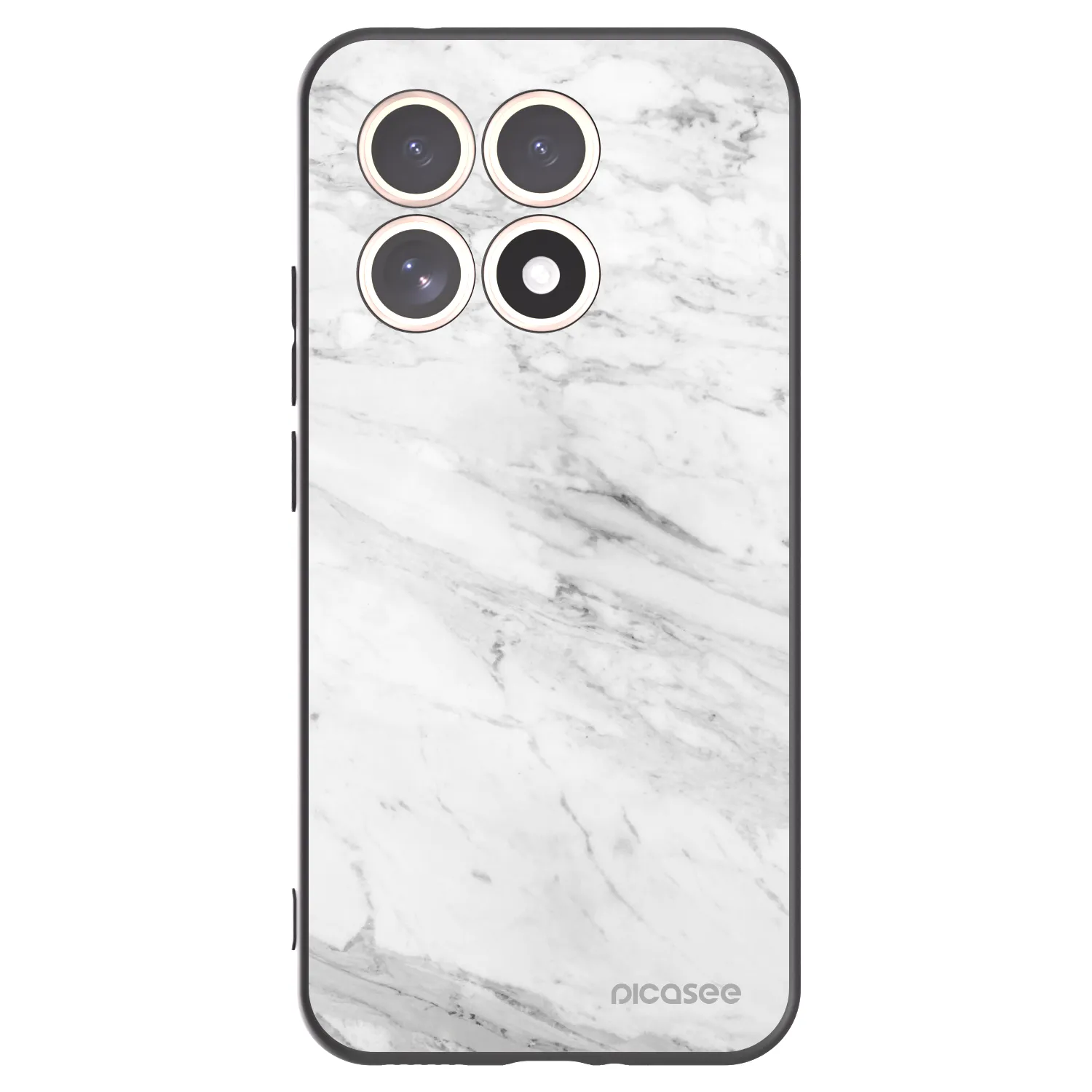 Picasee silikónový čierny obal pre Xiaomi 15T - White marble