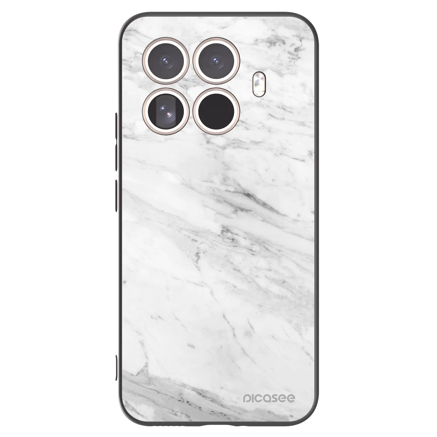 Picasee silikónový čierny obal pre Xiaomi 15T Pro - White marble