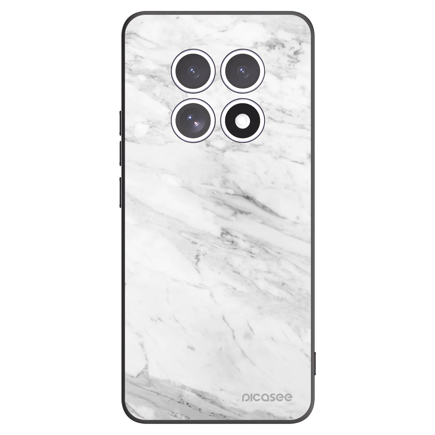 Picasee silikónový čierny obal pre Xiaomi Redmi Note 15 - White marble