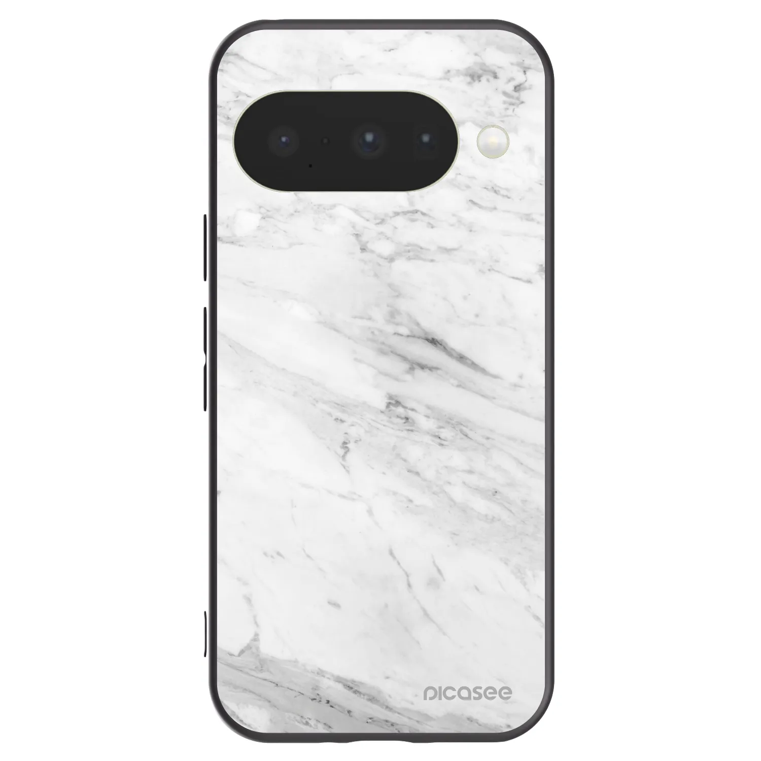 Picasee silikónový čierny obal pre Google Pixel 10 - White marble