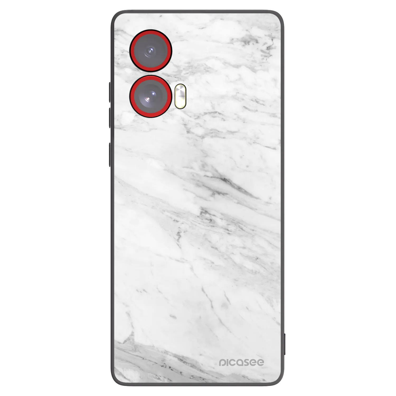 Silikónový čierny obal pre Motorola Edge 50 Fusion - White marble
