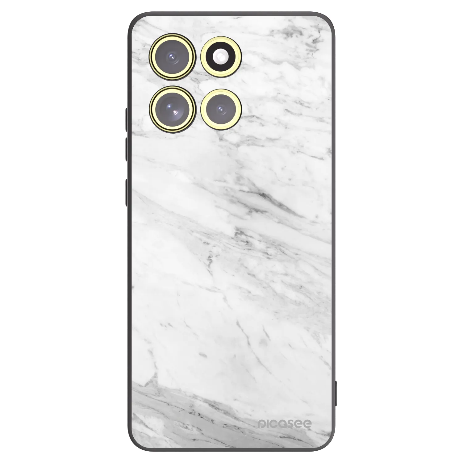 Picasee silikónový čierny obal pre Motorola Moto G86 Power 5G - White marble
