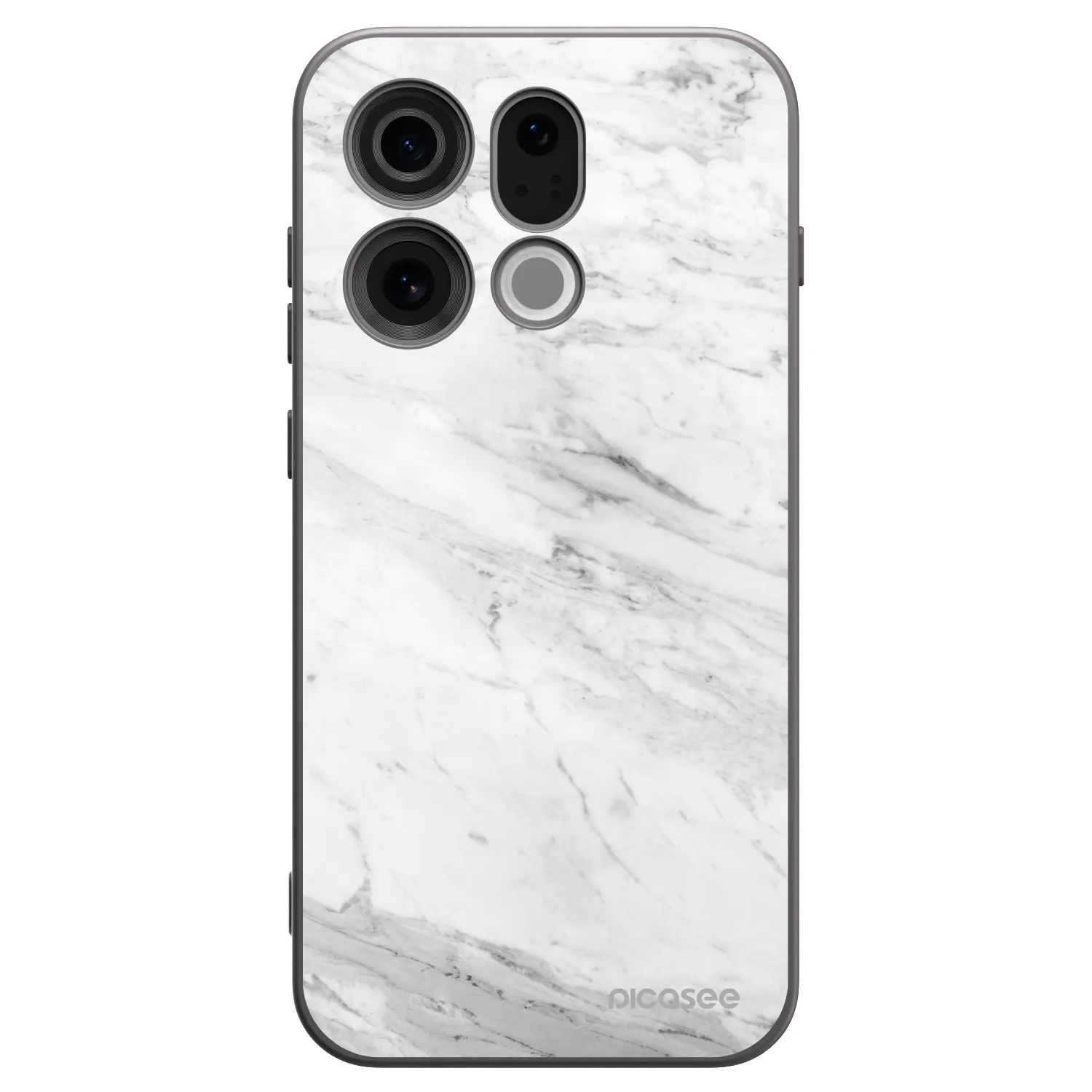 Picasee silikónový čierny obal pre OPPO Find X9 - White marble