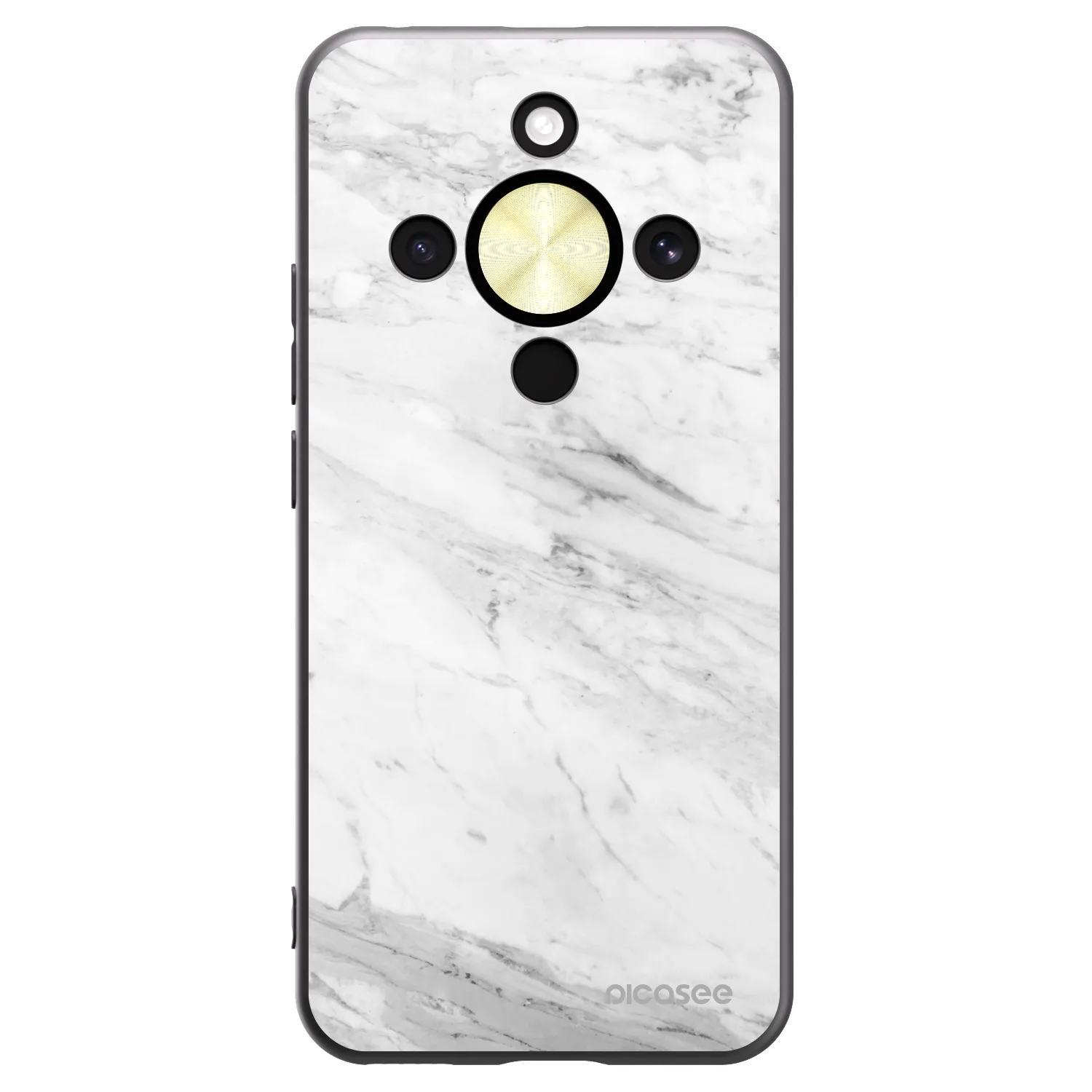 Picasee silikónový čierny obal pre Honor Magic8 Lite 5G - White marble