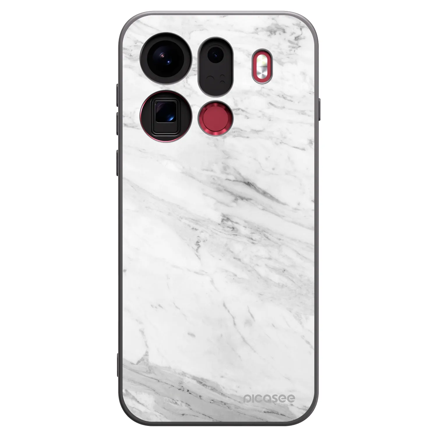 Picasee silikónový čierny obal pre OPPO Find X9 Pro - White marble