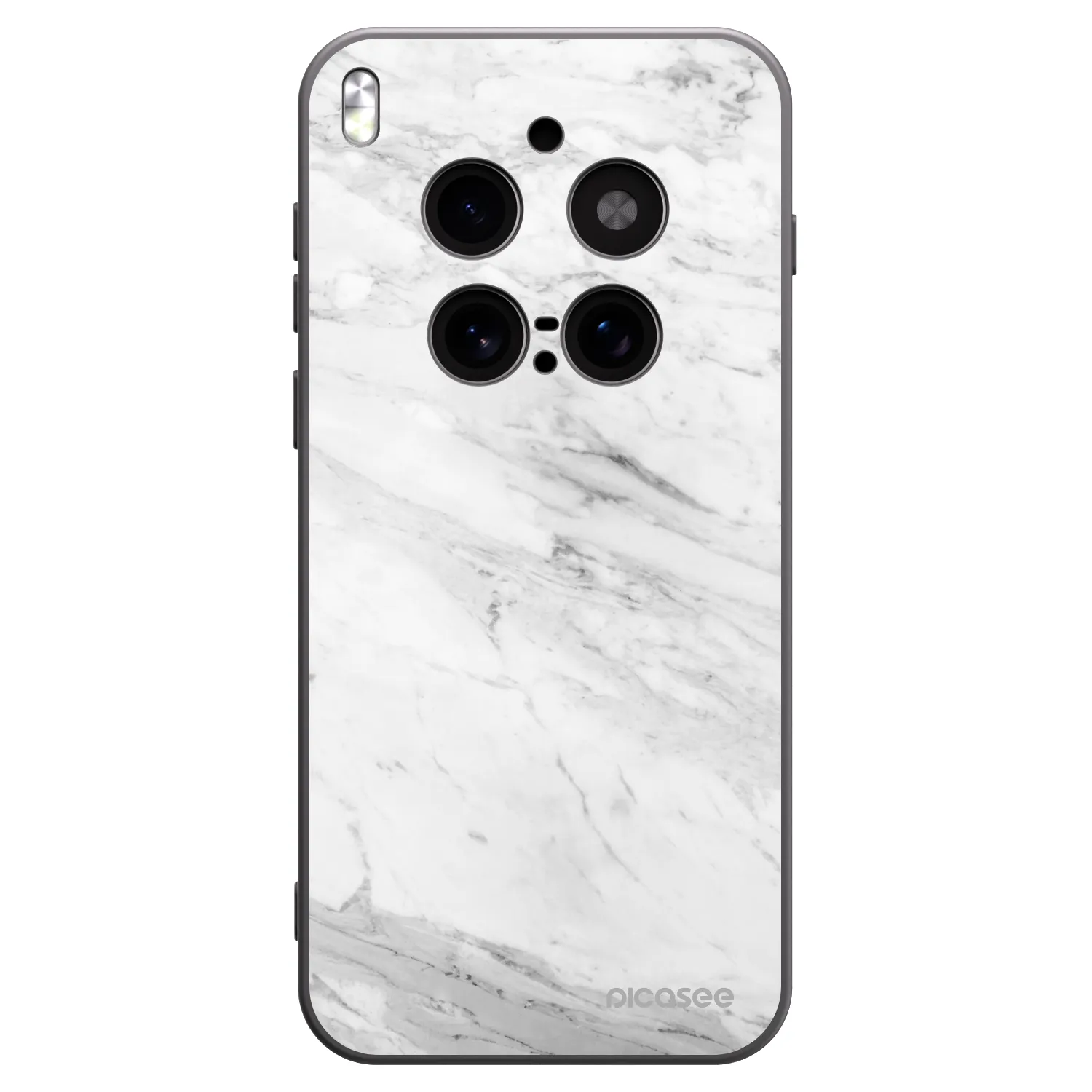 Picasee silikónový čierny obal pre Vivo X300 Pro - White marble
