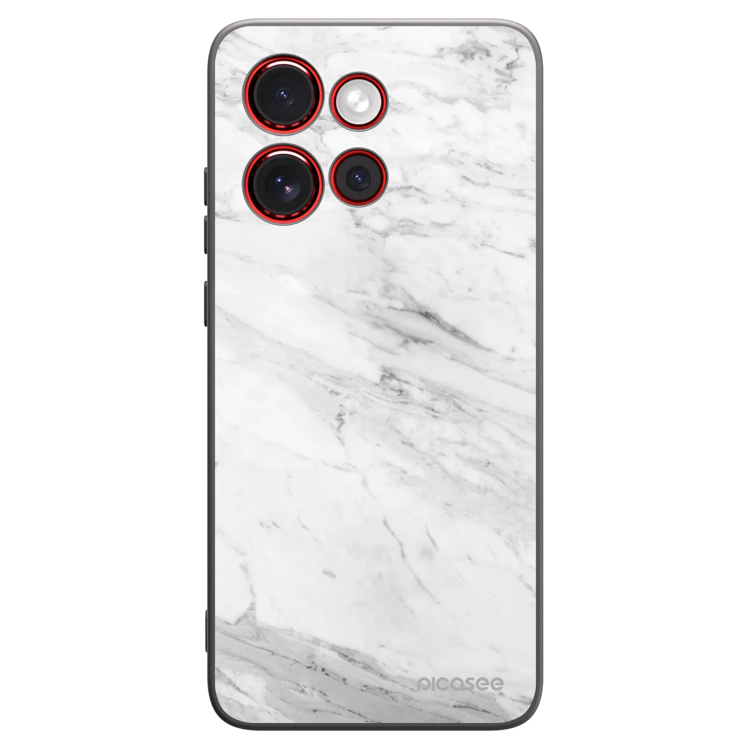 Picasee silikónový čierny obal pre Motorola Edge 60 Neo 5G - White marble