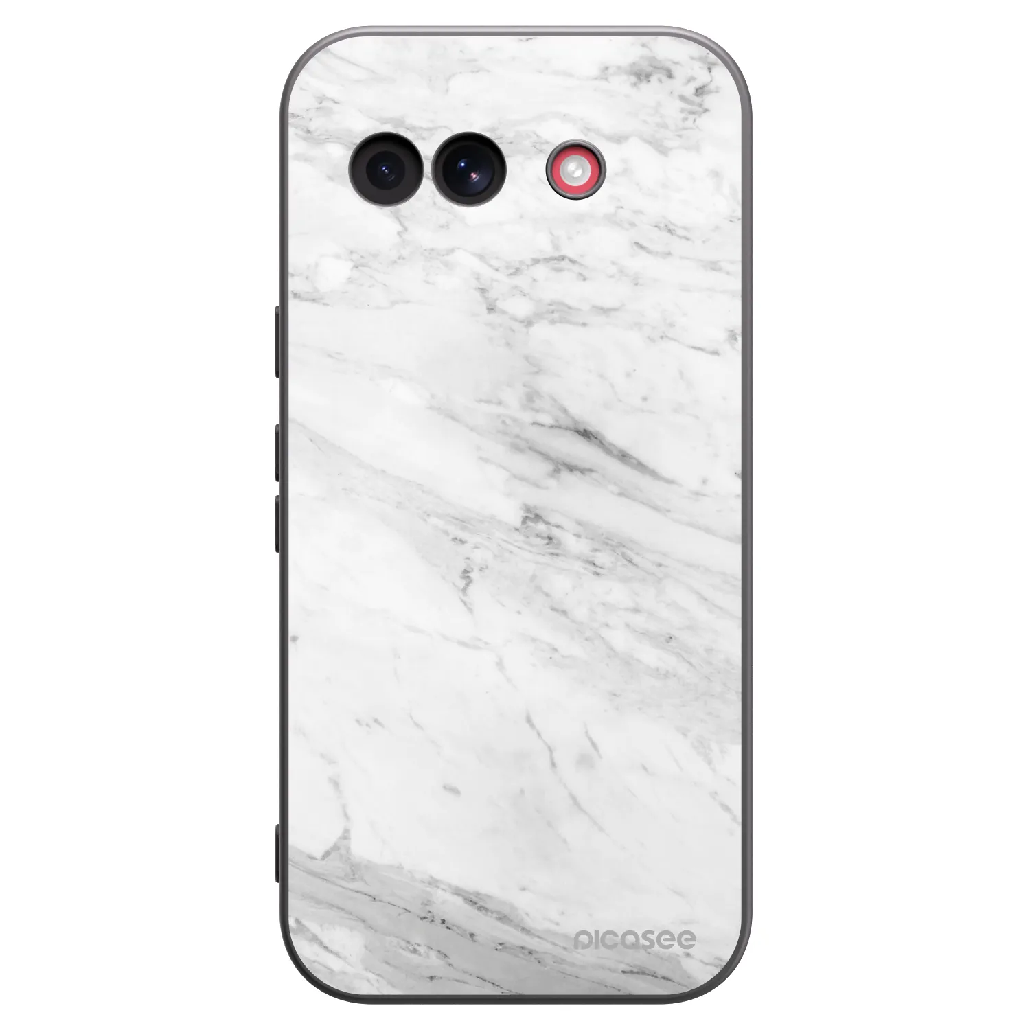 Picasee silikónový čierny obal pre Google Pixel 10a - White marble