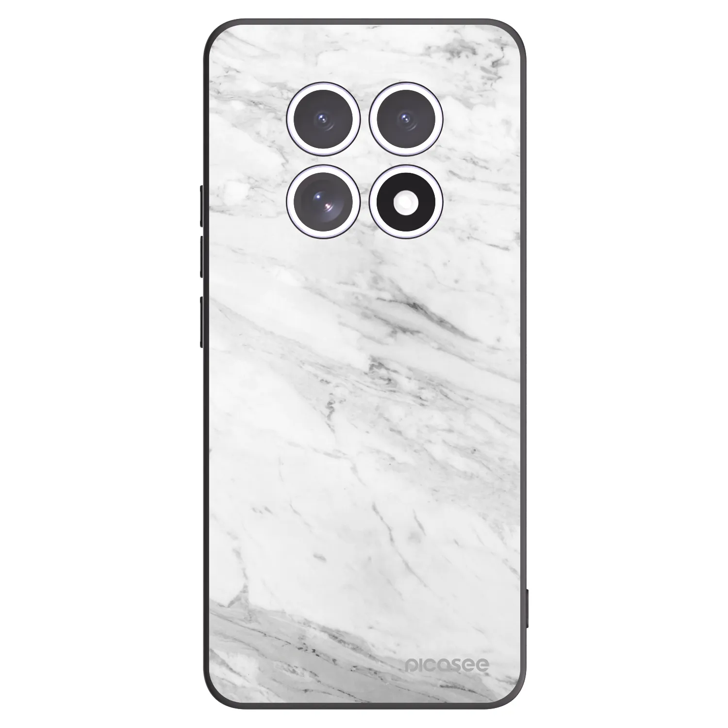 Picasee silikónový čierny obal pre Xiaomi Redmi Note 15 5G - White marble