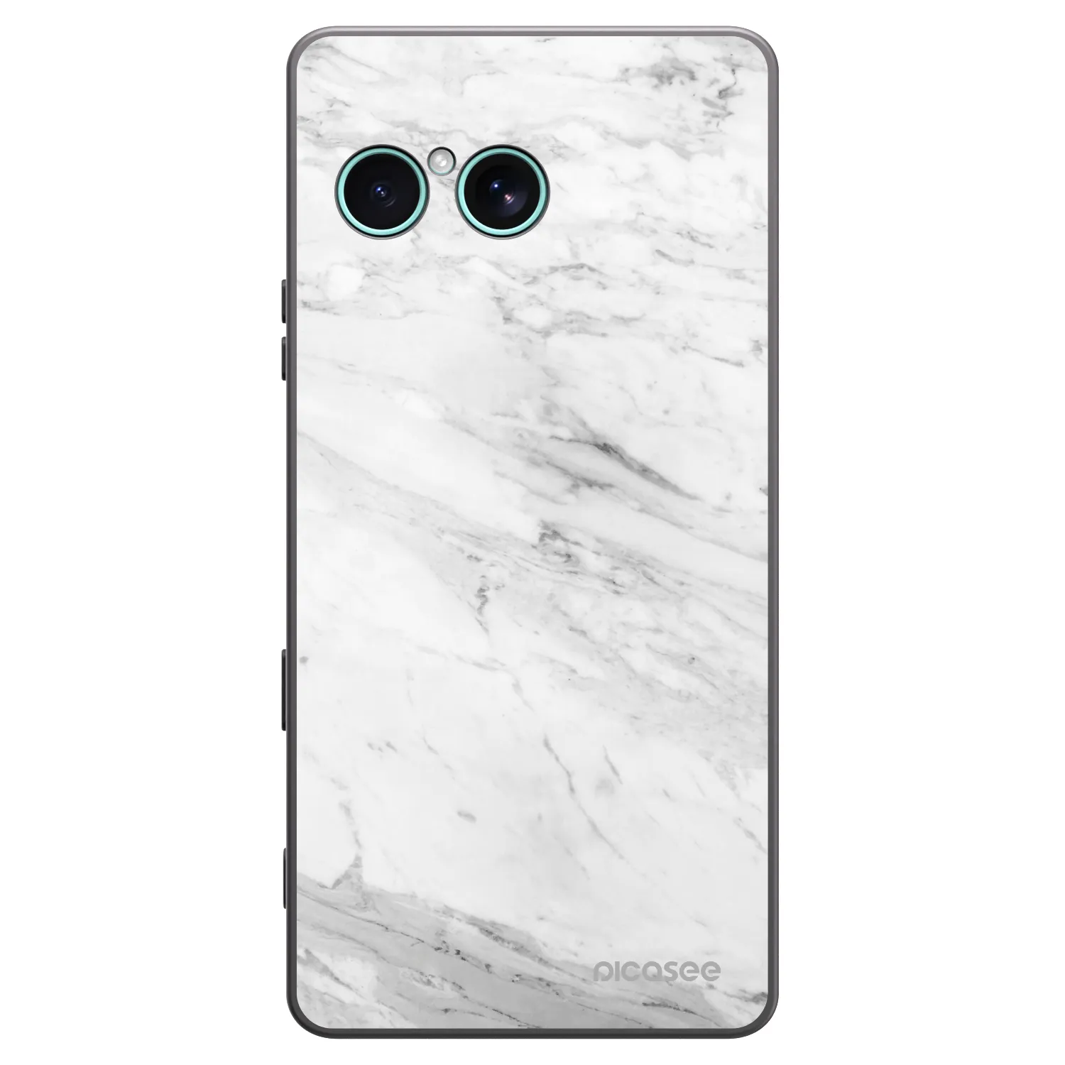 Picasee silikónový čierny obal pre Sony Xperia 10 VII - White marble
