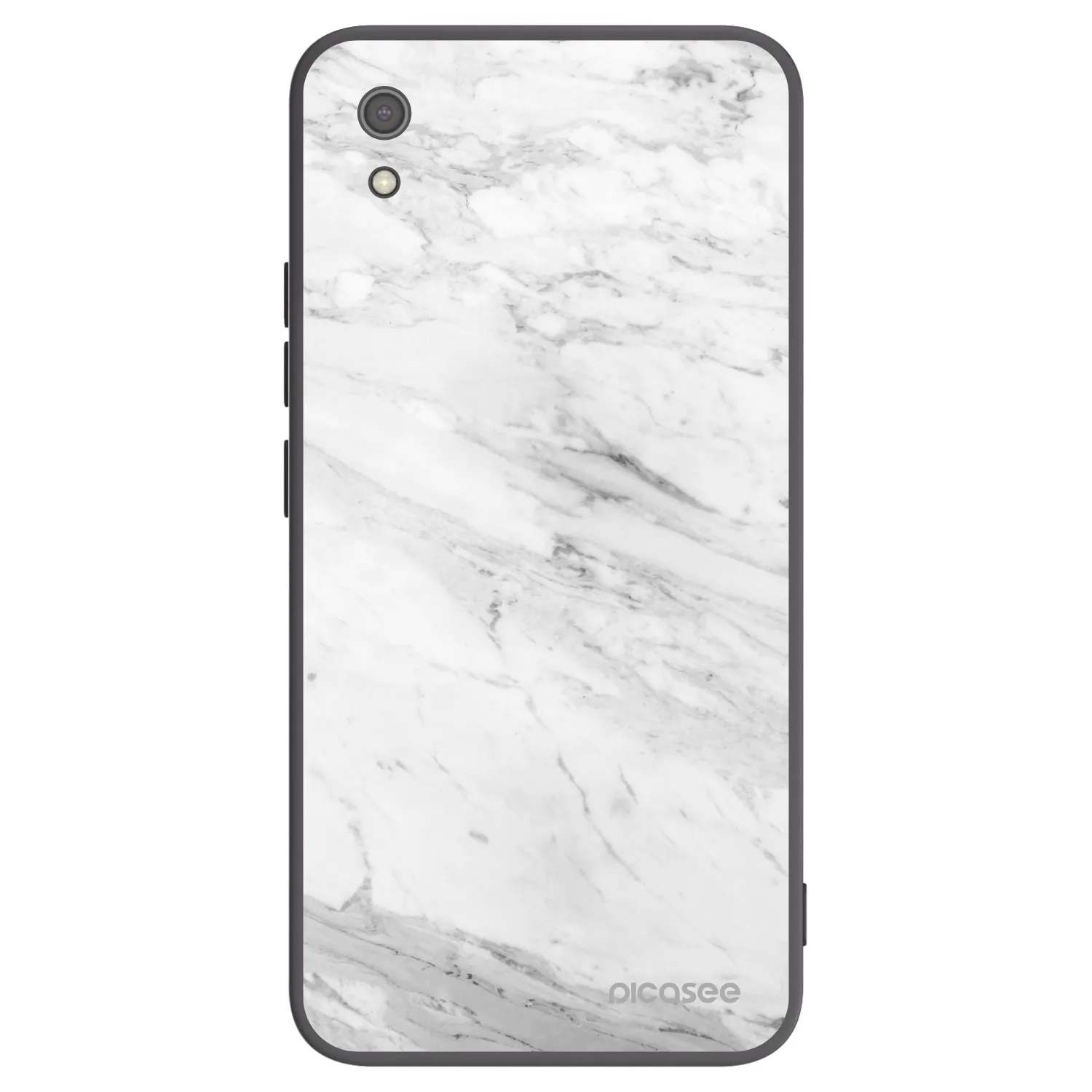 Picasee silikónový čierny obal pre Xiaomi Redmi 7A - White marble