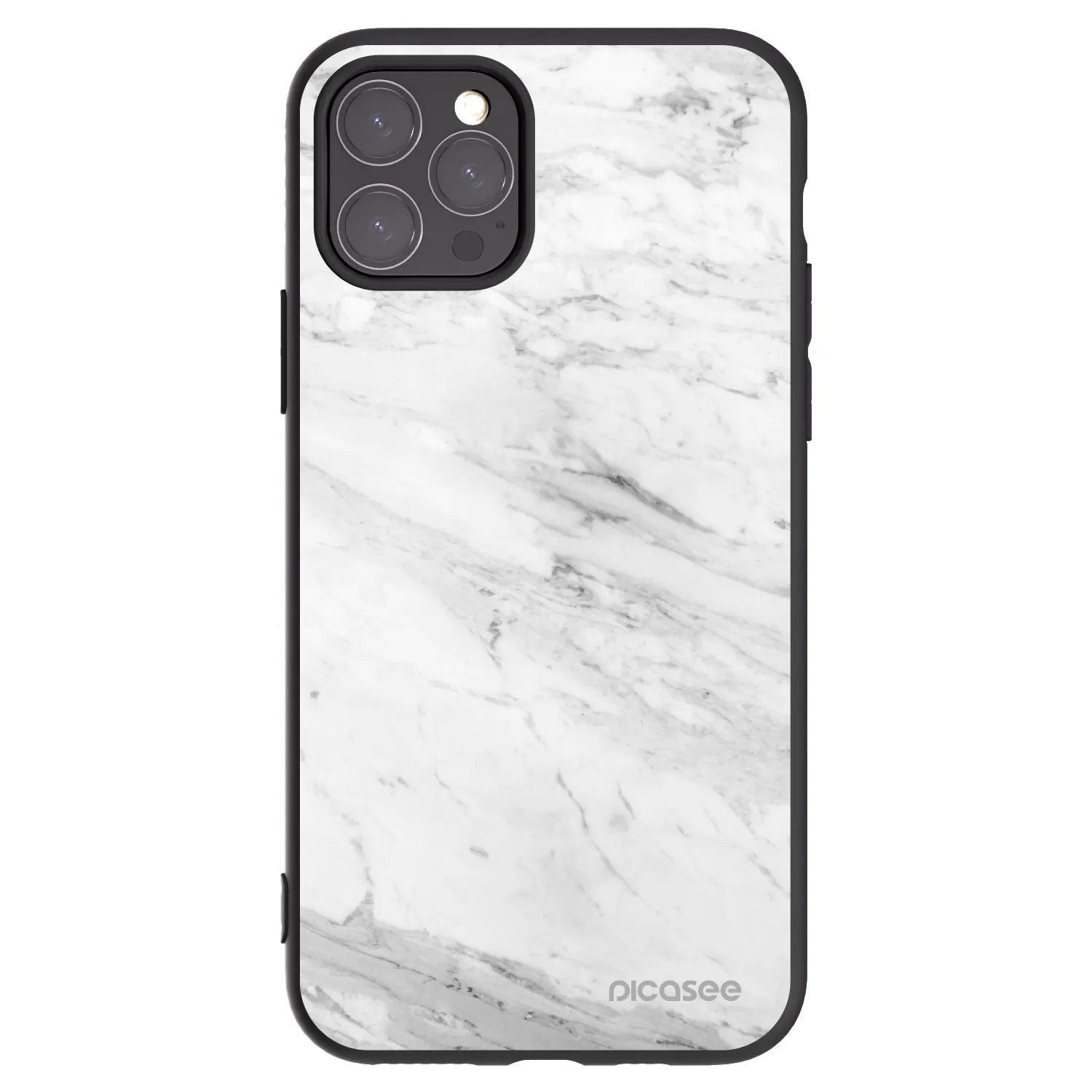 Picasee silikónový čierny obal pre Apple iPhone 11 Pro - White marble