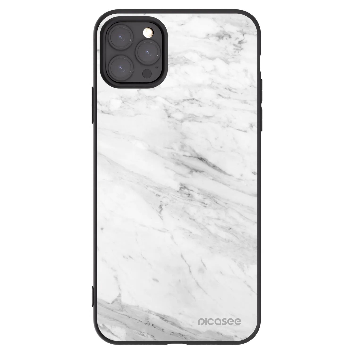 Picasee silikónový čierny obal pre Apple iPhone 11 Pro Max - White marble