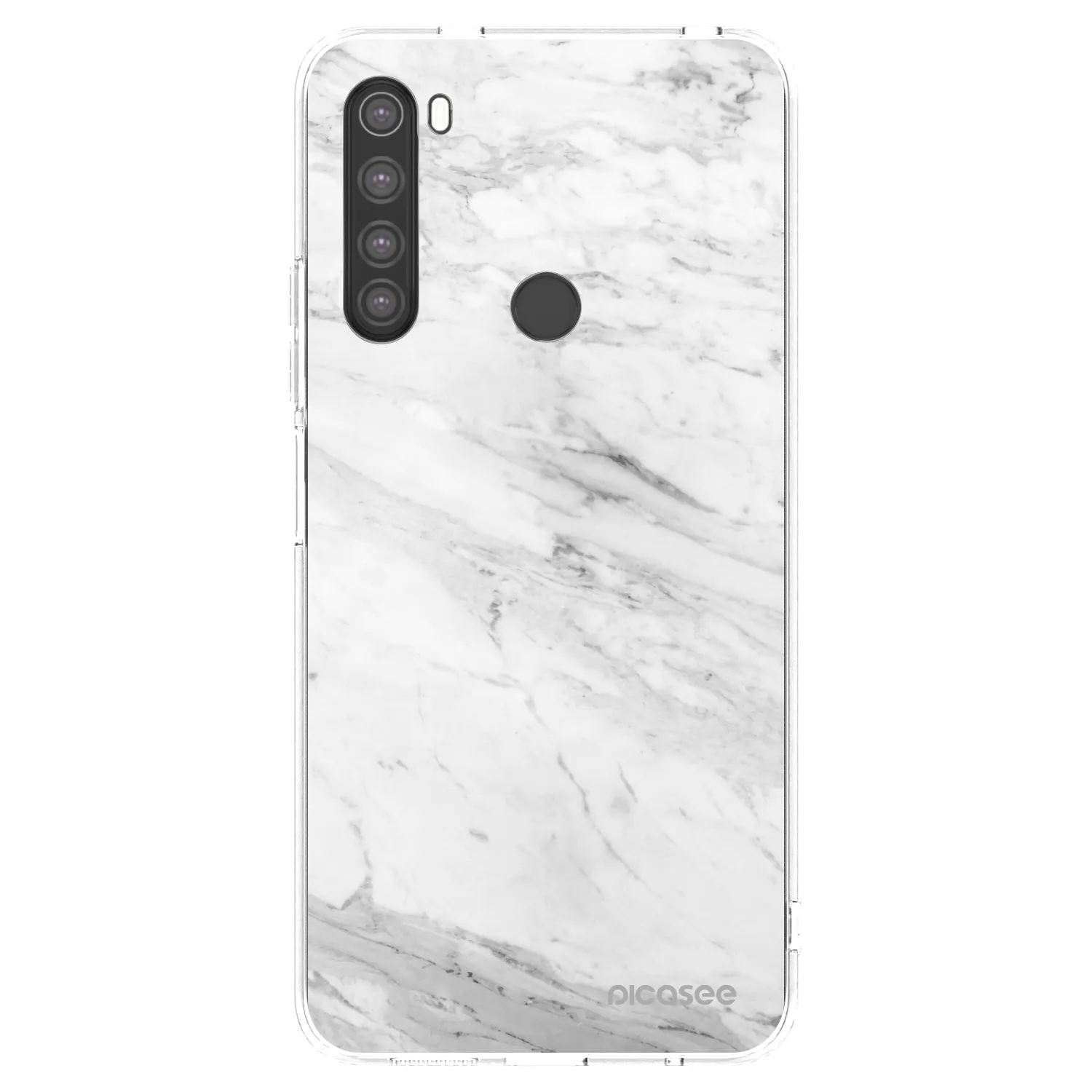 Picasee silikónový prehľadný obal pre Xiaomi Redmi Note 8 - White marble