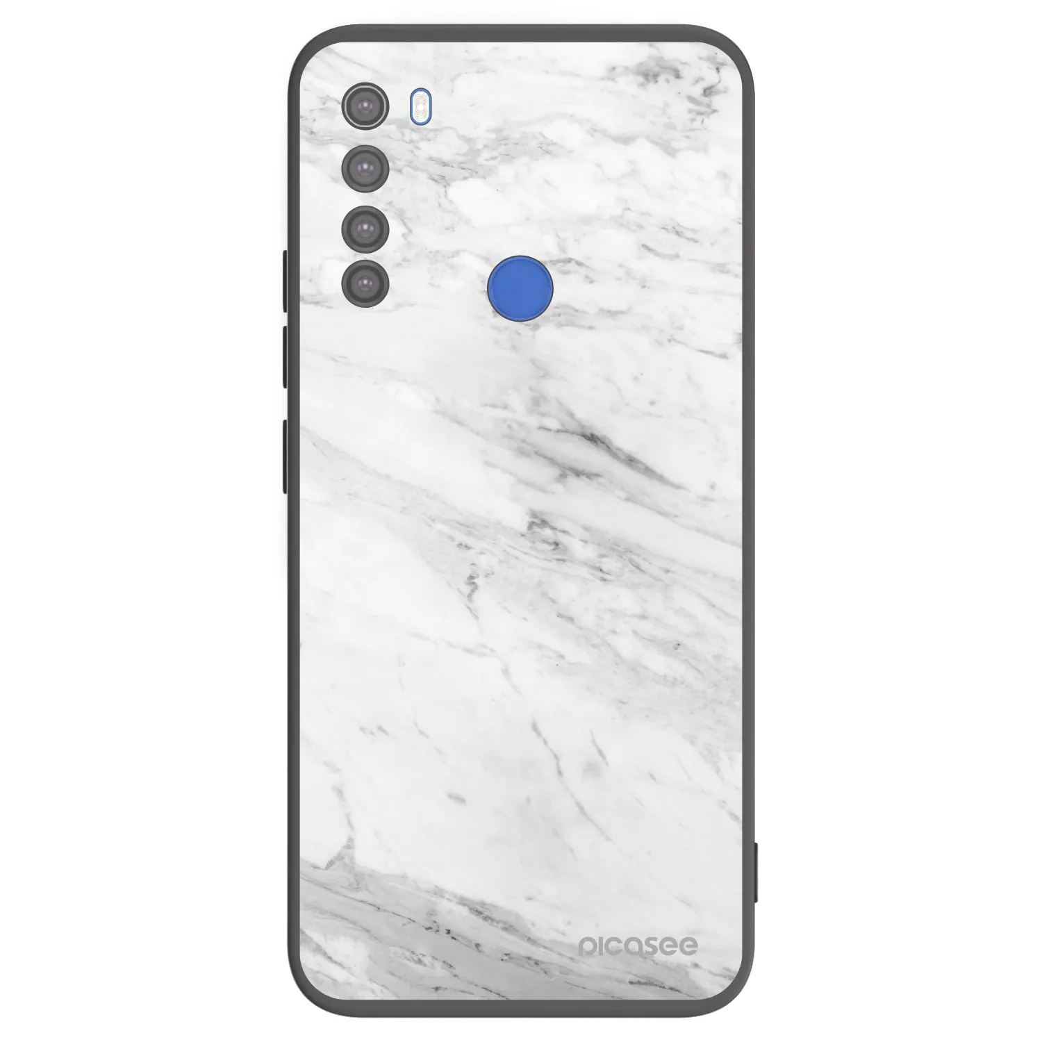 Picasee silikónový čierny obal pre Xiaomi Redmi Note 8T - White marble