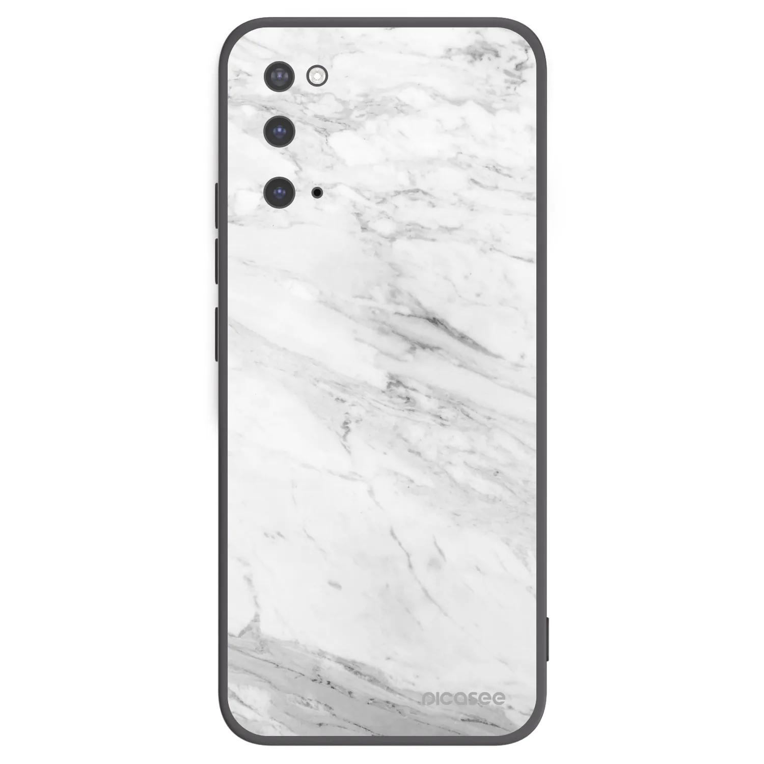 Picasee silikónový čierny obal pre Samsung Galaxy S20 G980F - White marble