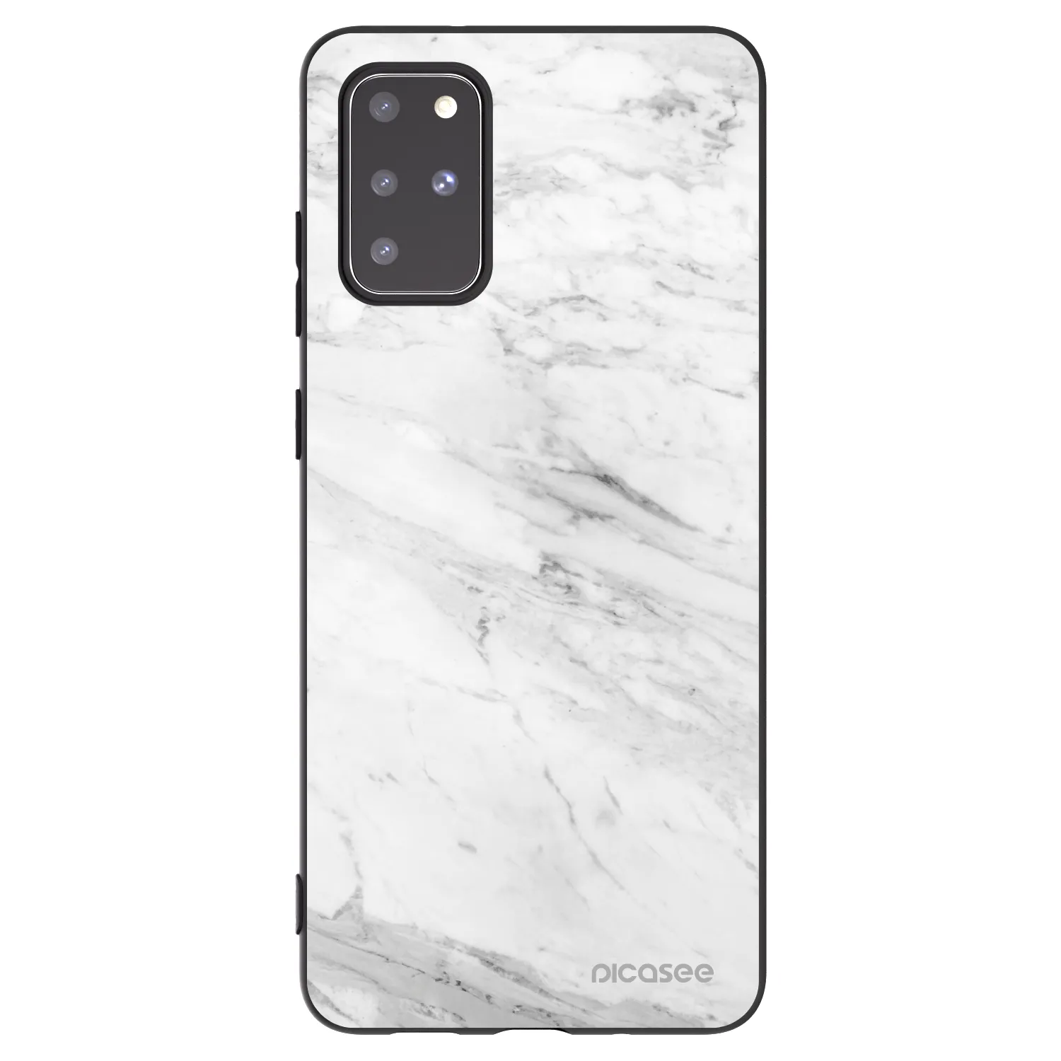 Picasee silikónový čierny obal pre Samsung Galaxy S20+ G985F - White marble