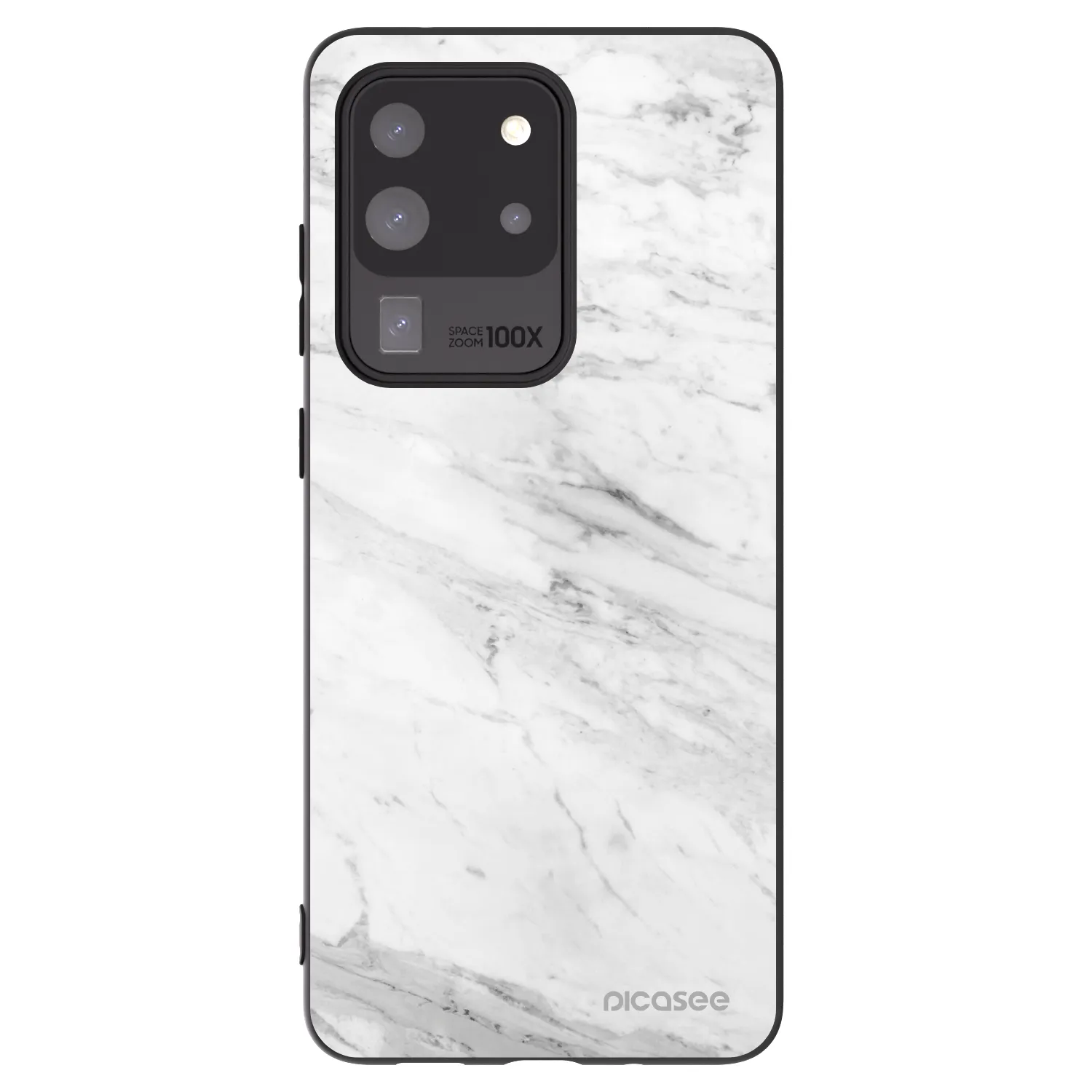 Picasee silikónový čierny obal pre Samsung Galaxy S20 Ultra 5G G988F - White marble