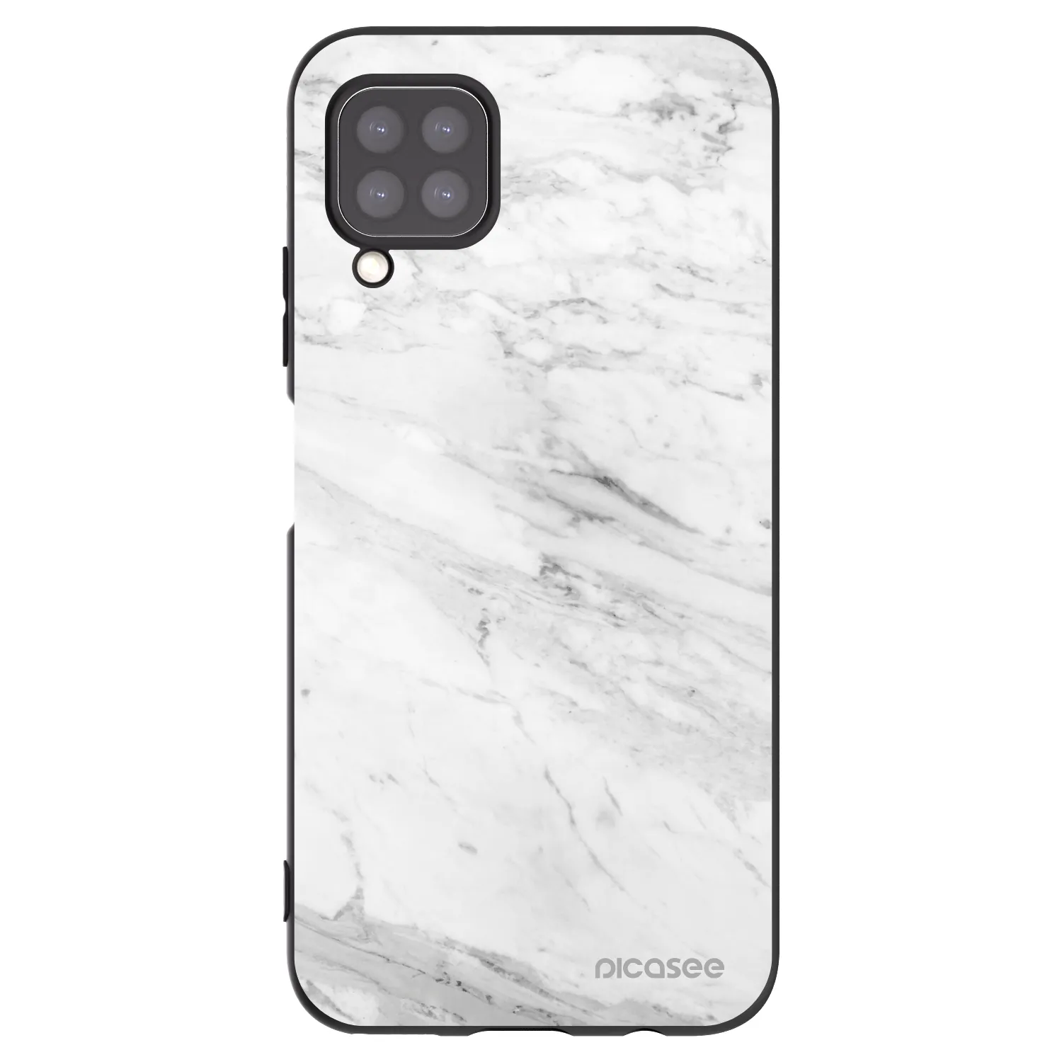Picasee silikónový čierny obal pre Huawei P40 Lite - White marble