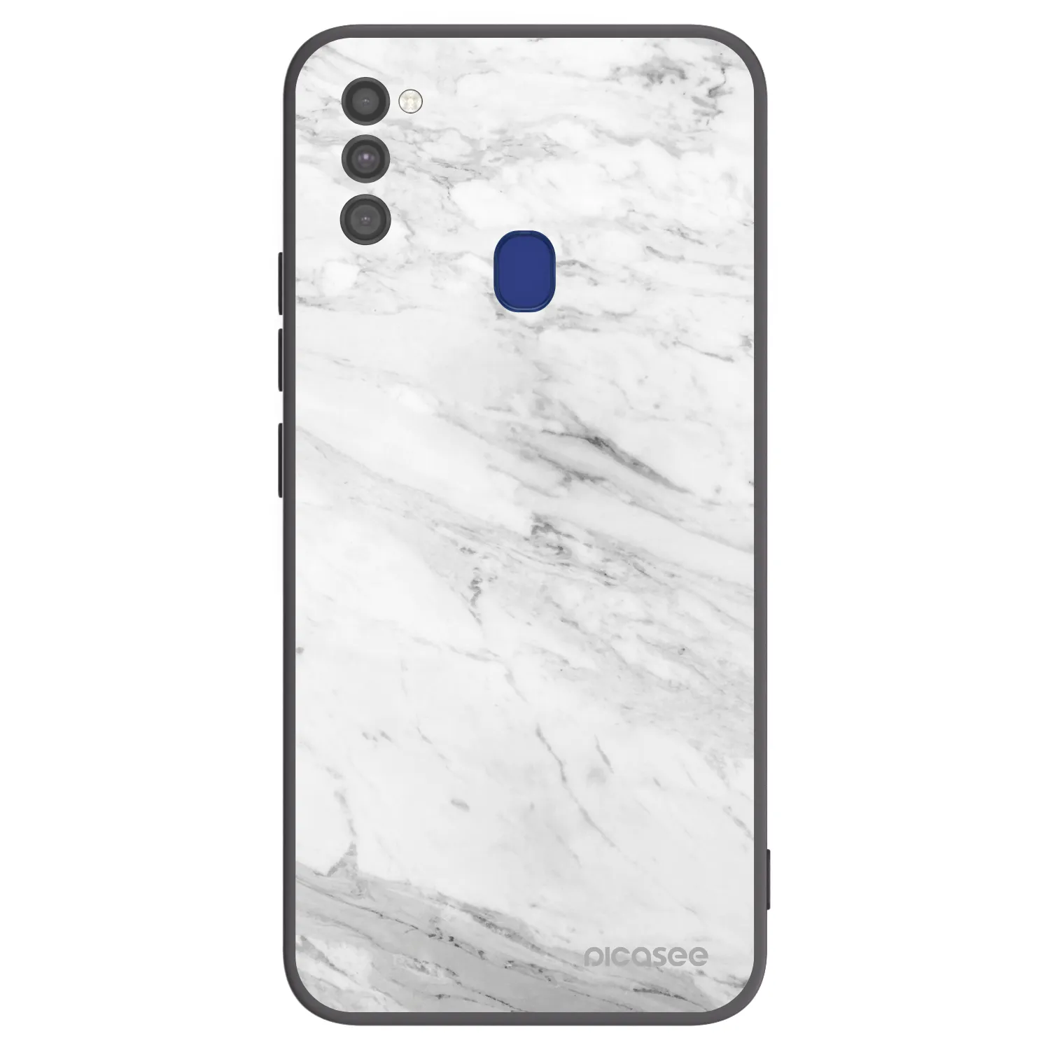 Picasee silikónový čierny obal pre Samsung Galaxy M21 M215F - White marble