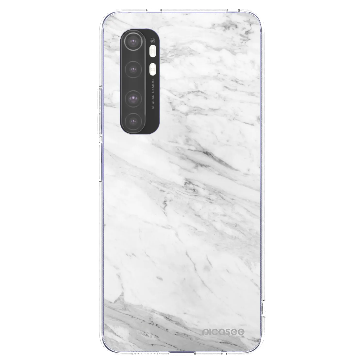 Picasee silikónový prehľadný obal pre Xiaomi Mi Note 10 Lite - White marble