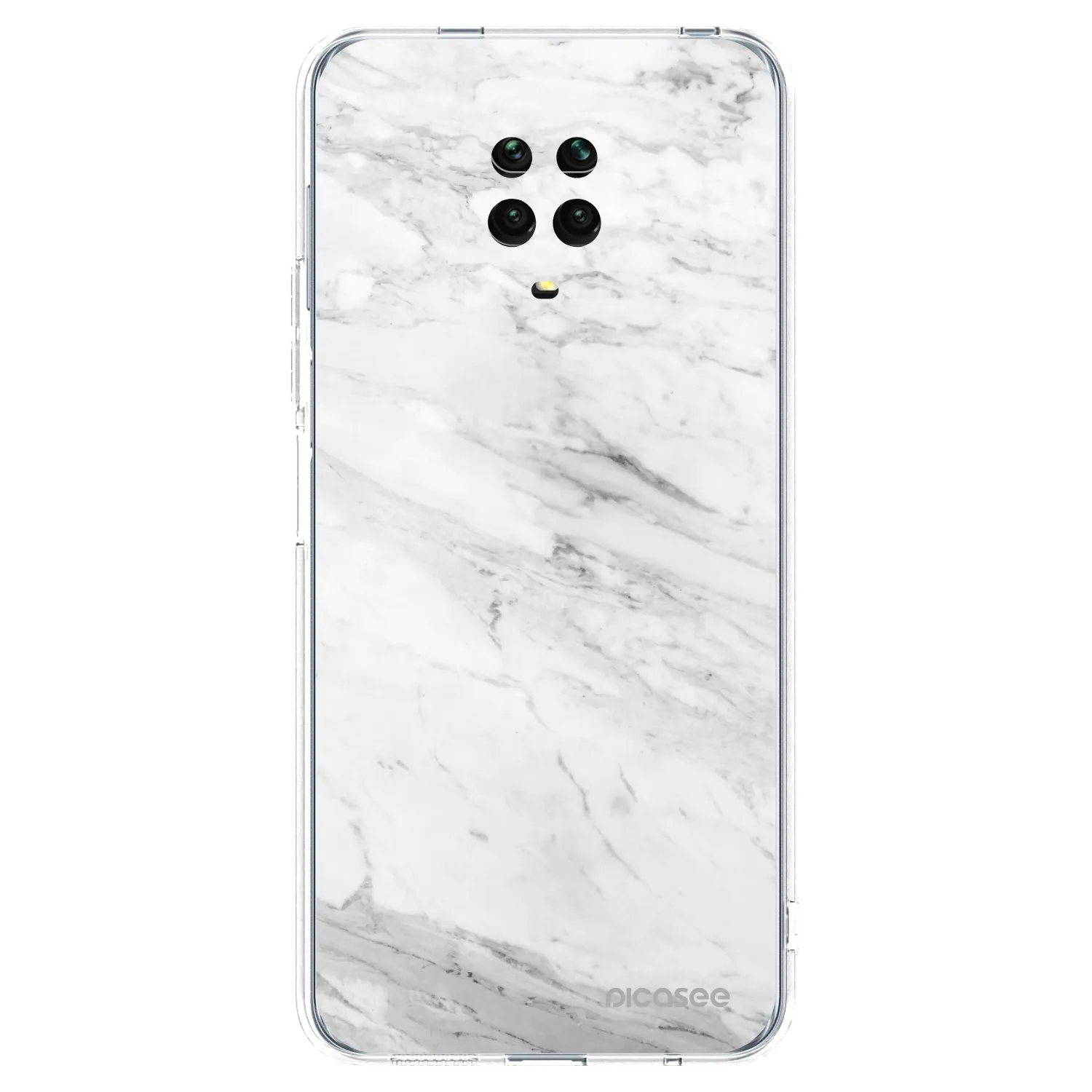 Picasee silikónový prehľadný obal pre Xiaomi Redmi Note 9S - White marble
