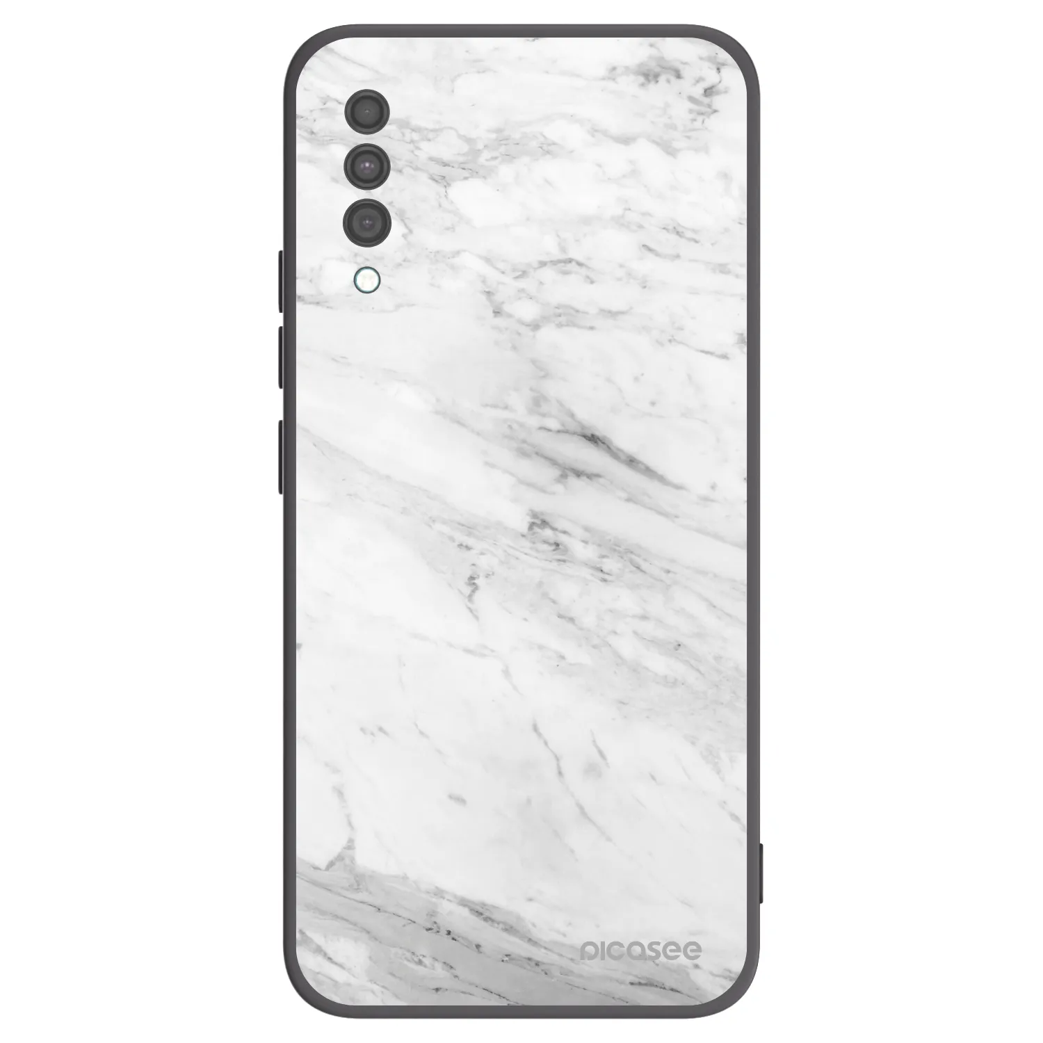 Picasee silikónový čierny obal pre Samsung Galaxy A30s A307F - White marble