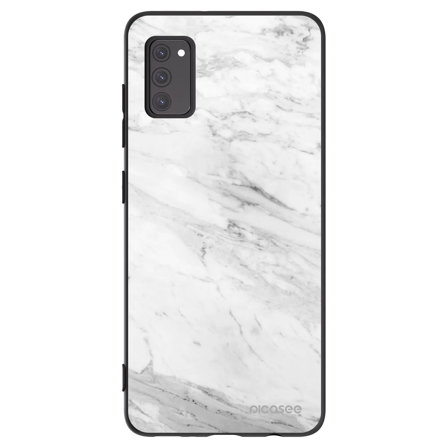 Picasee silikónový čierny obal pre Samsung Galaxy A41 A415F - White marble